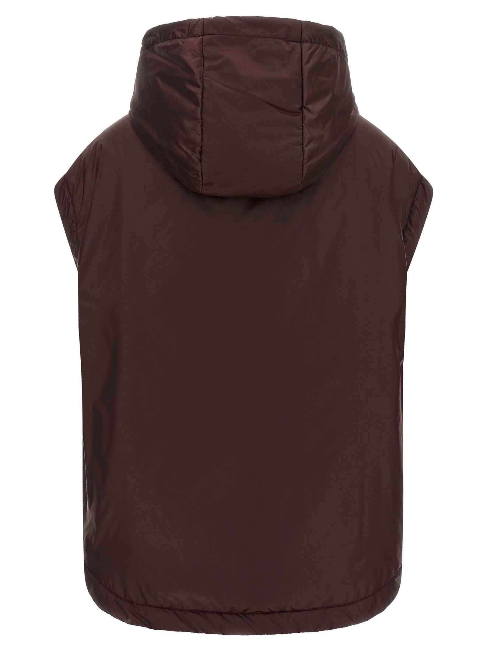 Max Mara Bordeaux Polyester Sleeveless Jacket