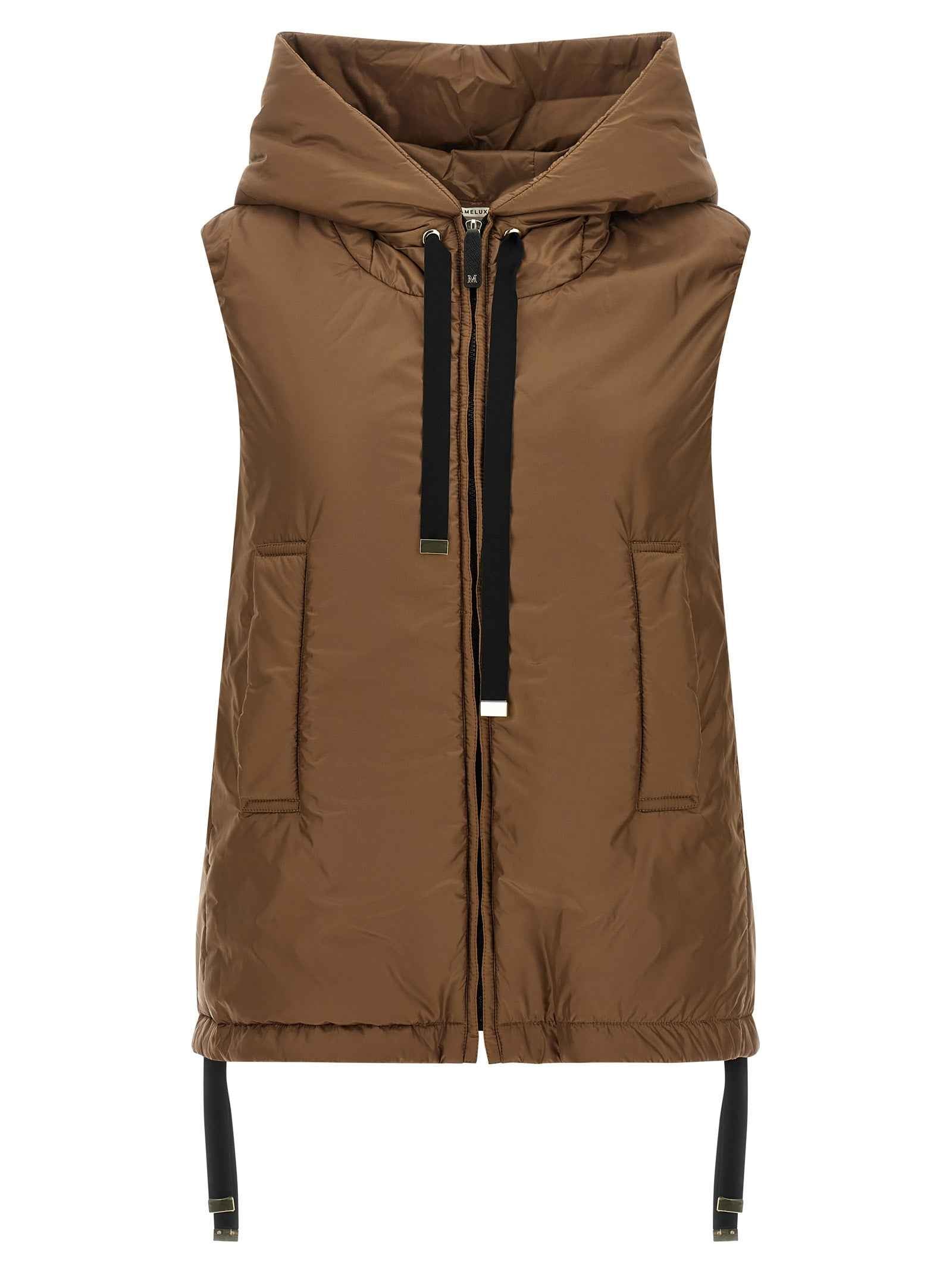 Max Mara Brown Polyester Sleeveless Jacket