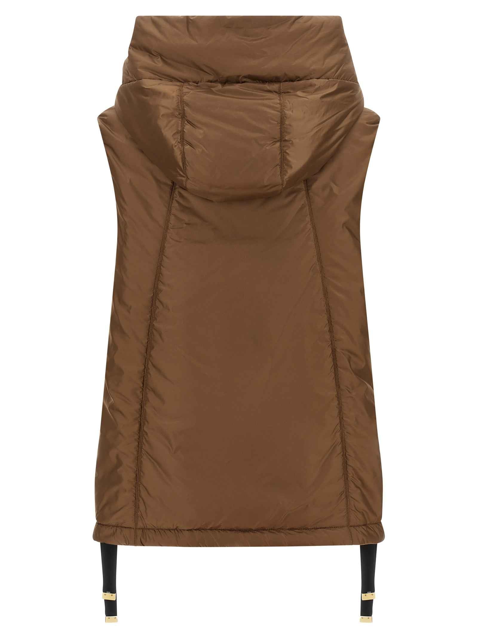 Max Mara Brown Polyester Sleeveless Jacket