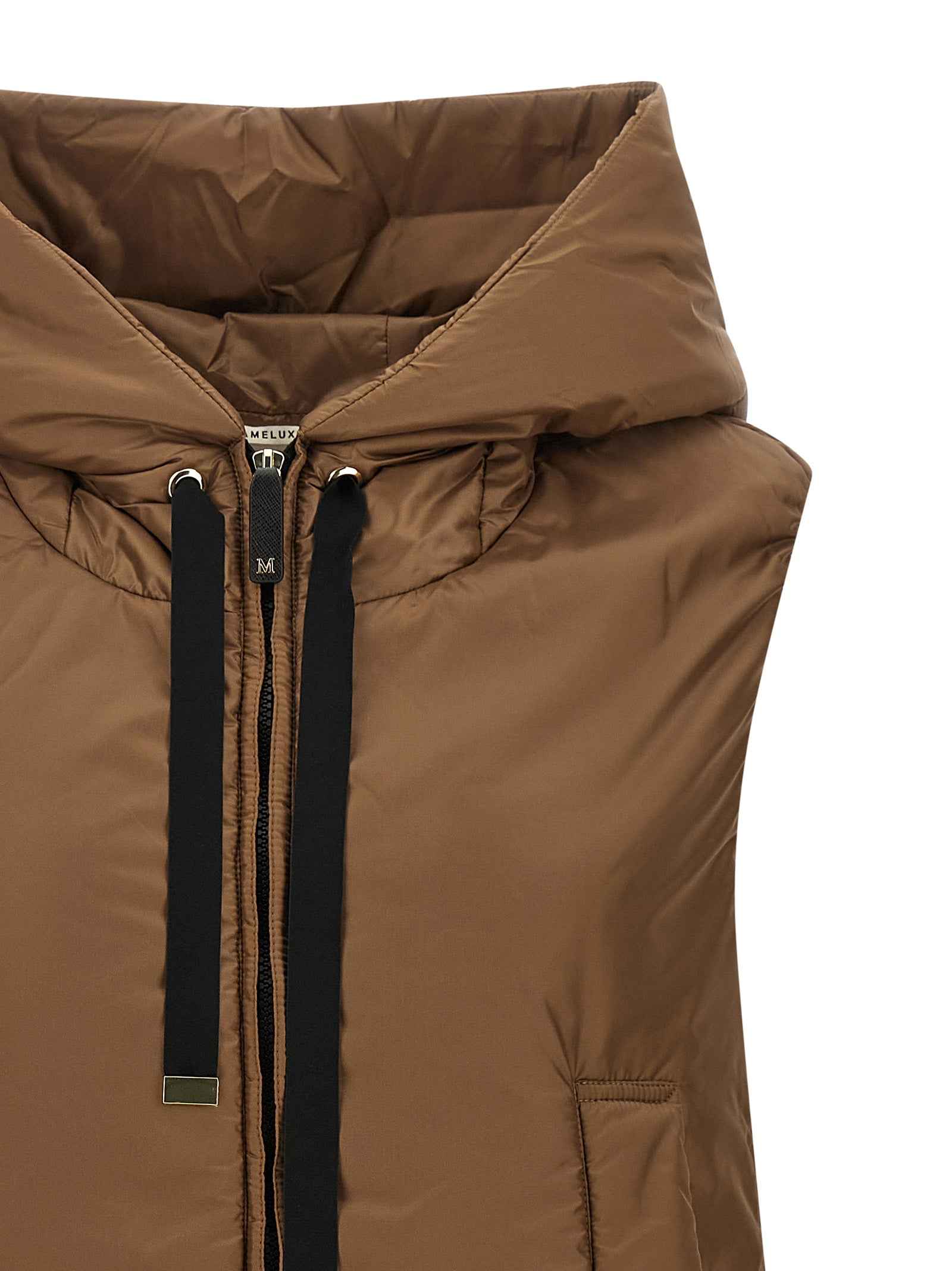 Max Mara Brown Polyester Sleeveless Jacket