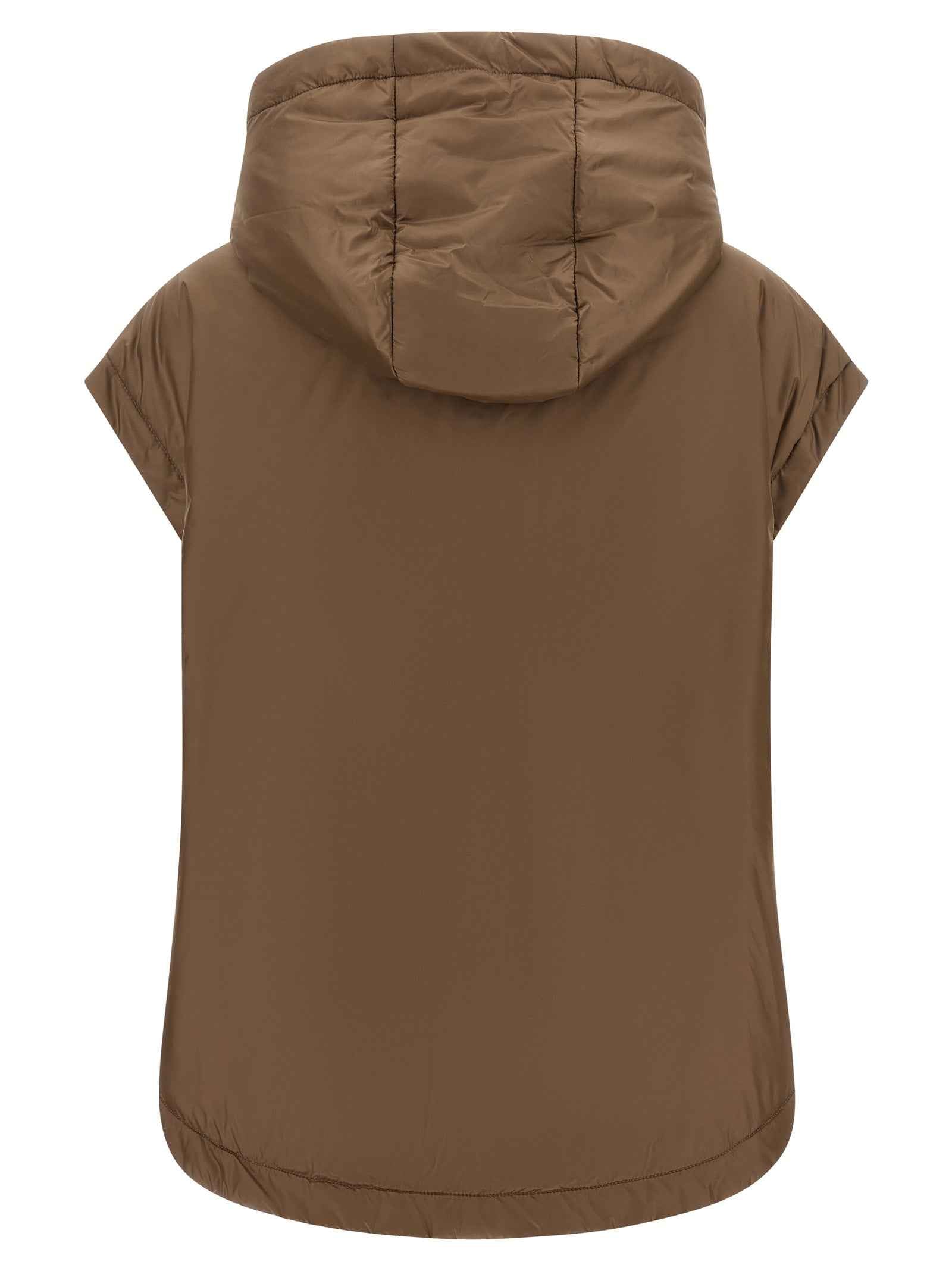 Max Mara Brown Polyester Sleeveless Jacket