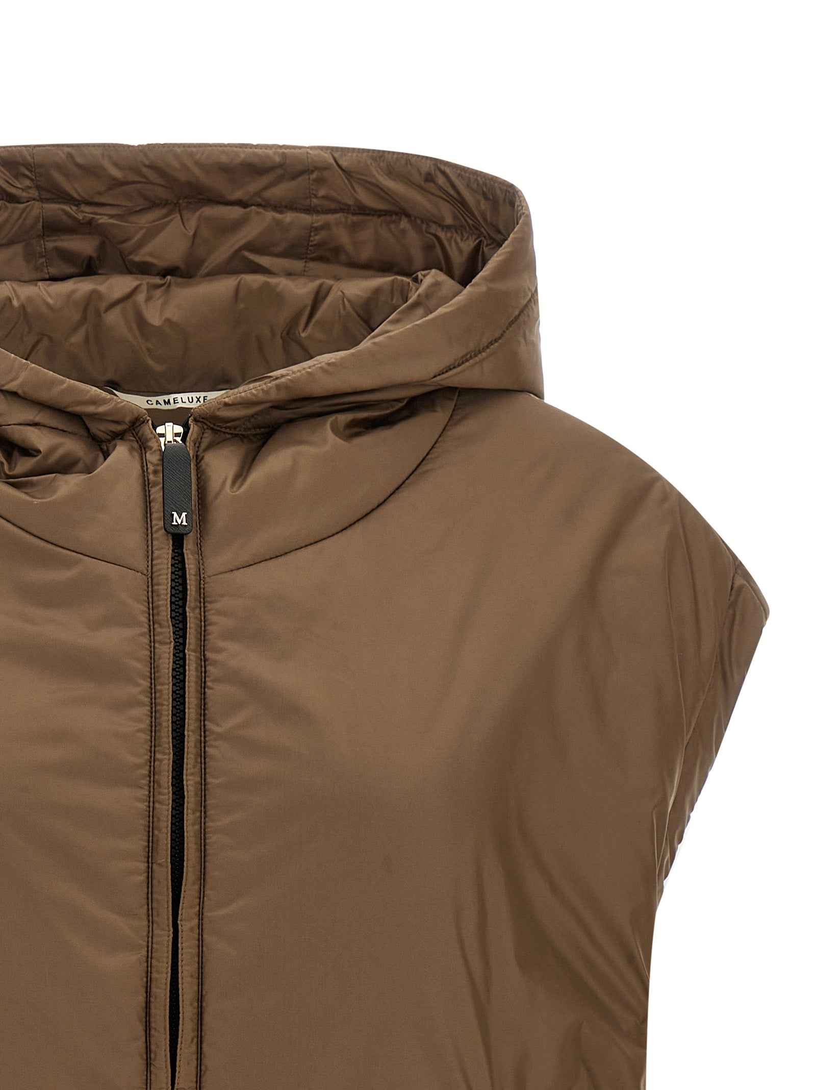 Max Mara Brown Polyester Sleeveless Jacket