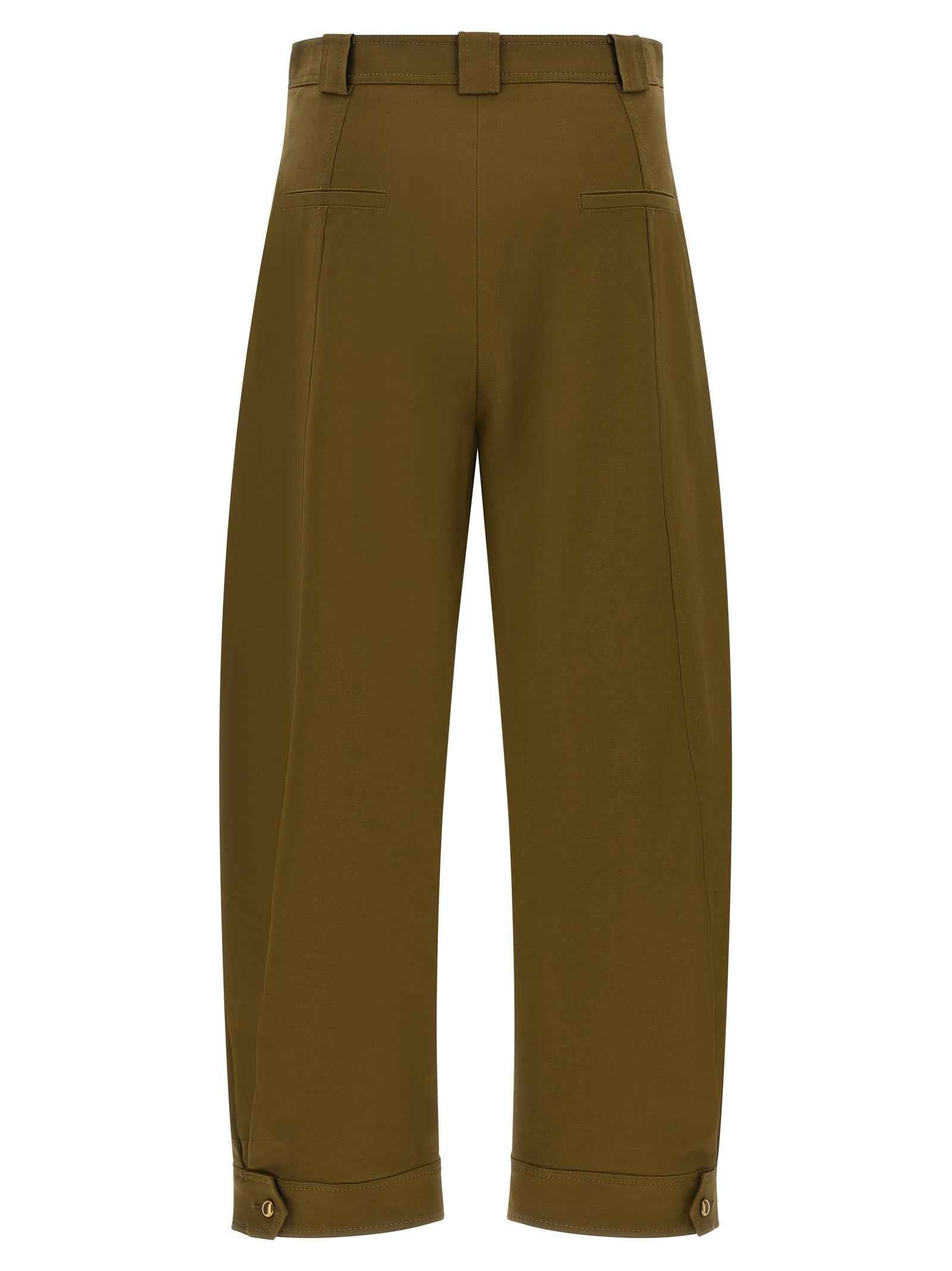 Max Mara Bicolor Cotton Cropped Pants