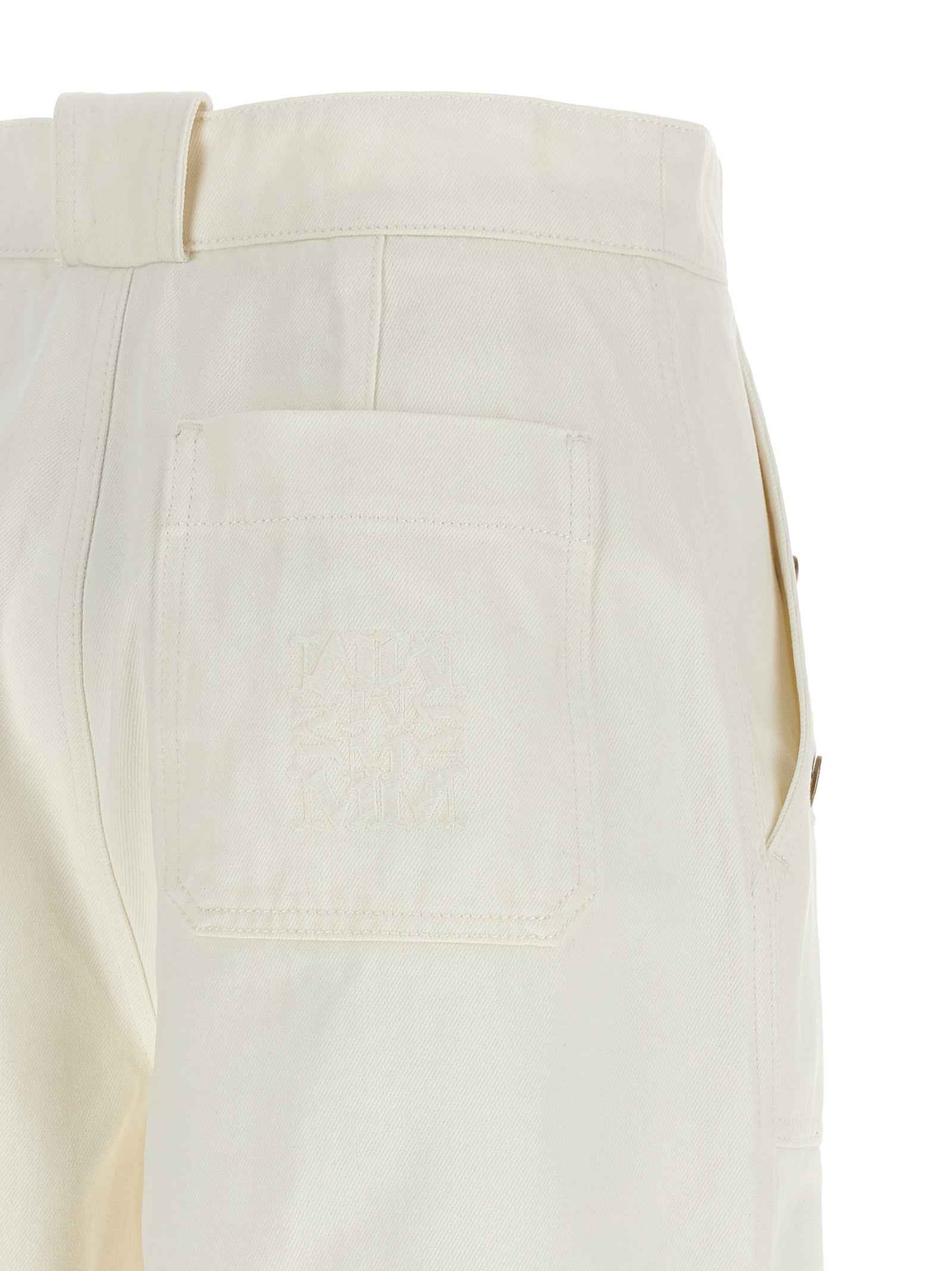 Max Mara White Cotton Flared Pants