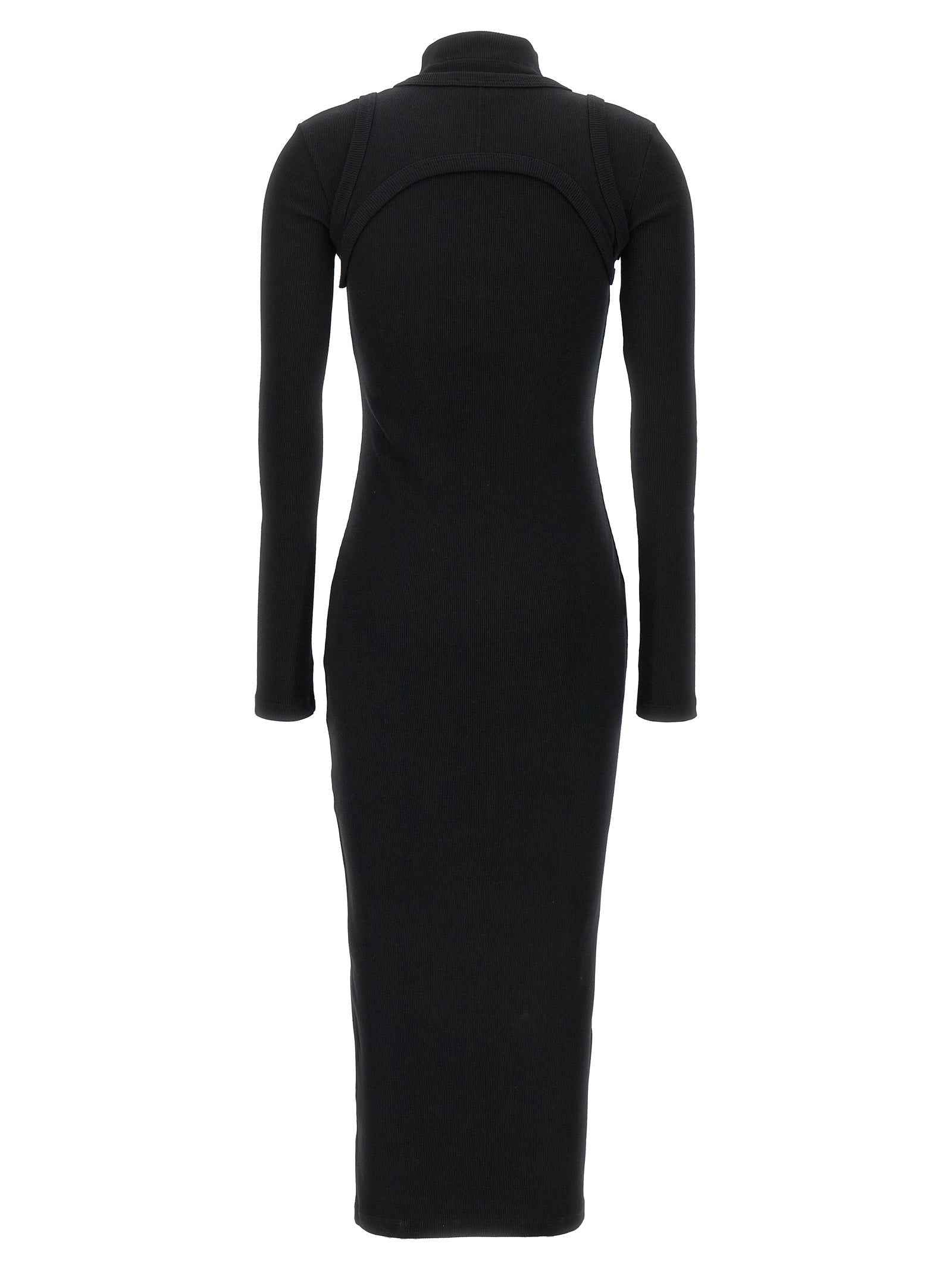 Off-White Black Cotton Midi Dress