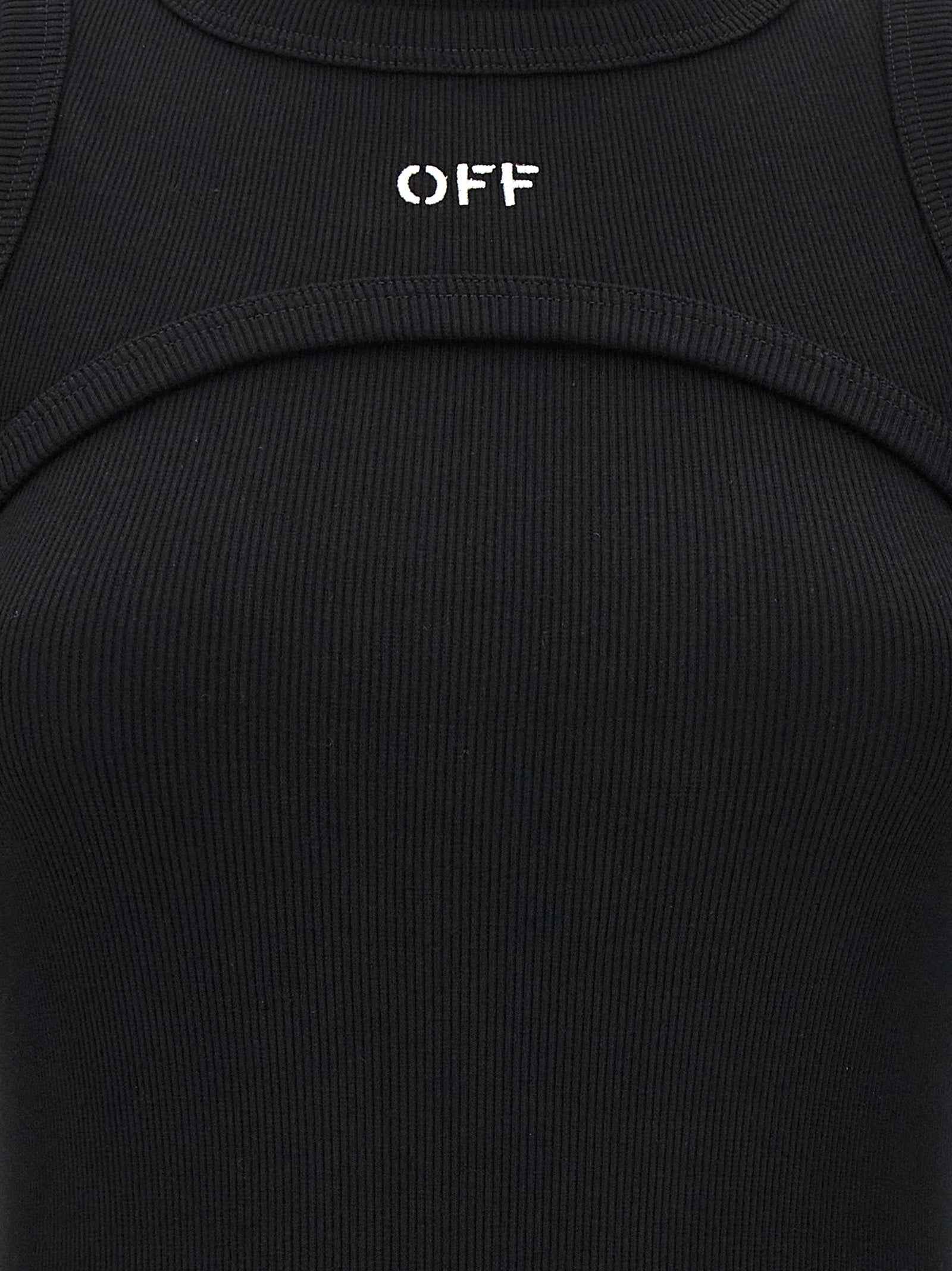 Off-White Black Cotton Midi Dress