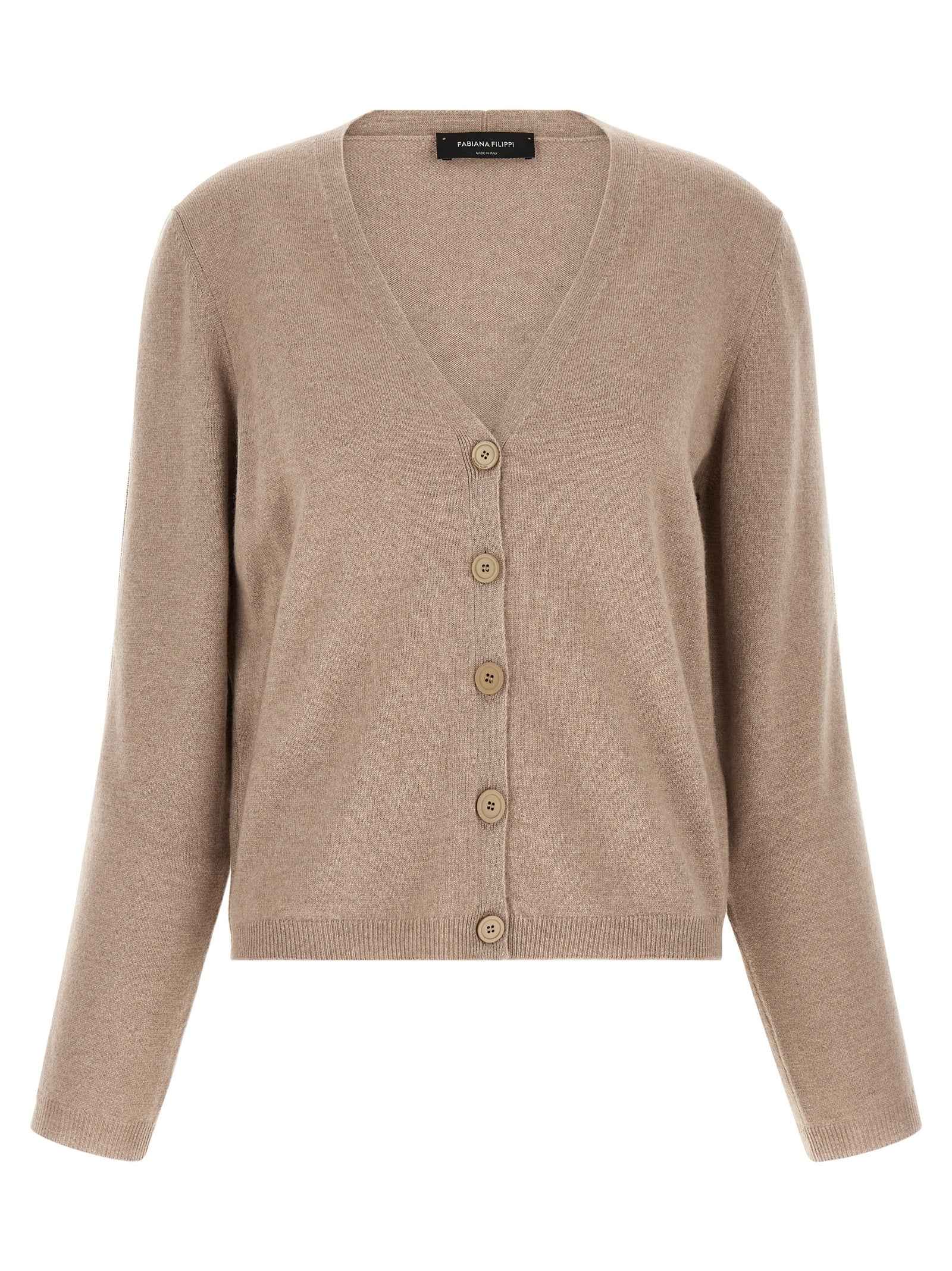 Fabiana Filippi Beige Virgin Wool Cardigan