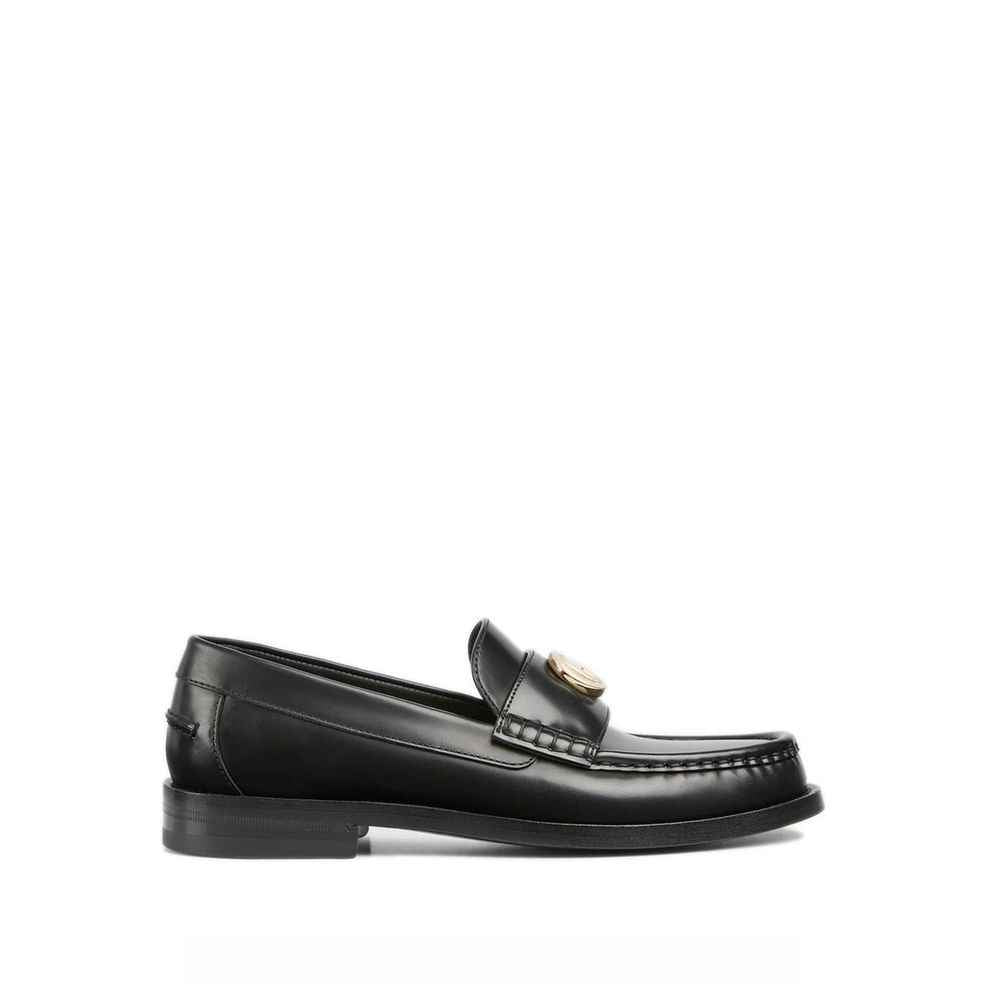 Gucci Black Leather Slip-On Loafers