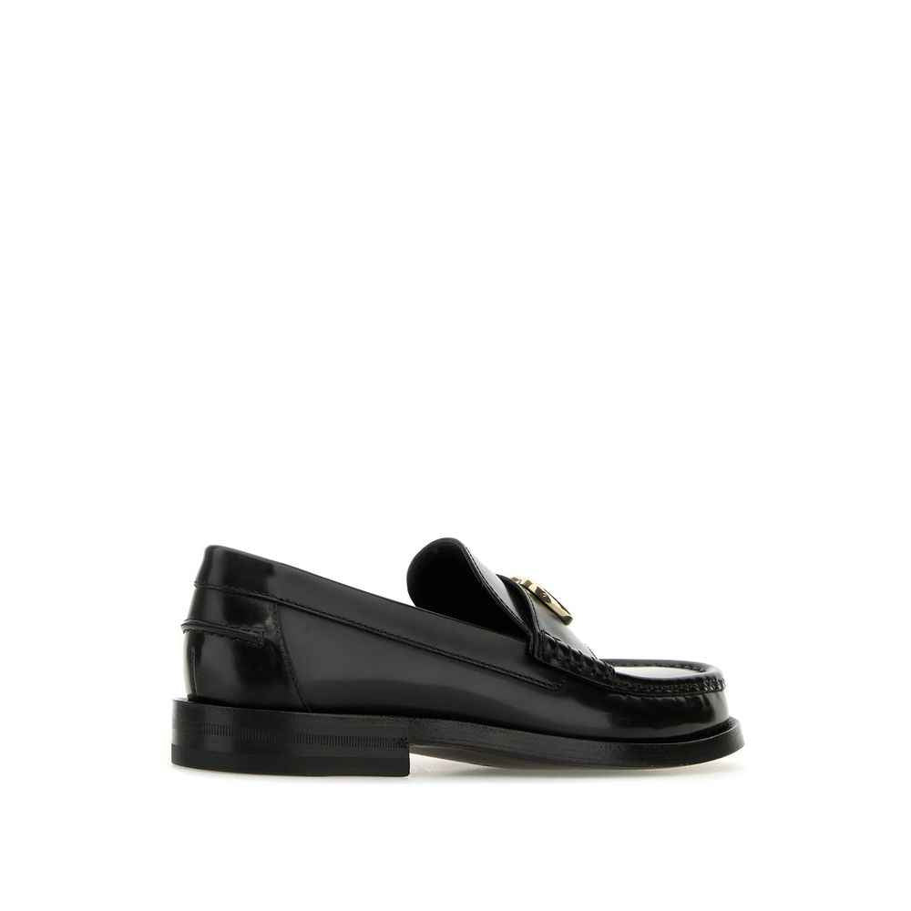 Gucci Black Leather Slip-On Loafers