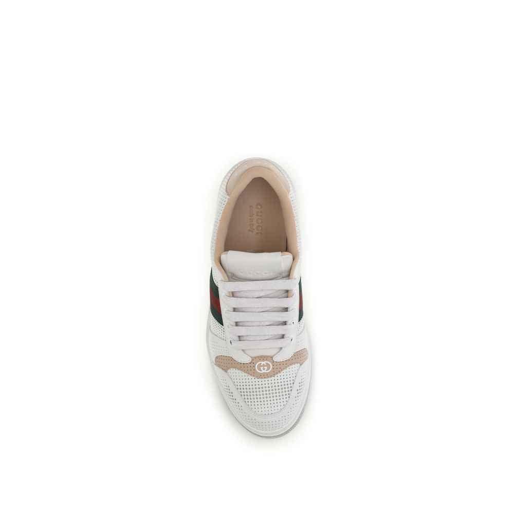 Gucci White Calf Leather Bos Taurus Athletic Sneakers