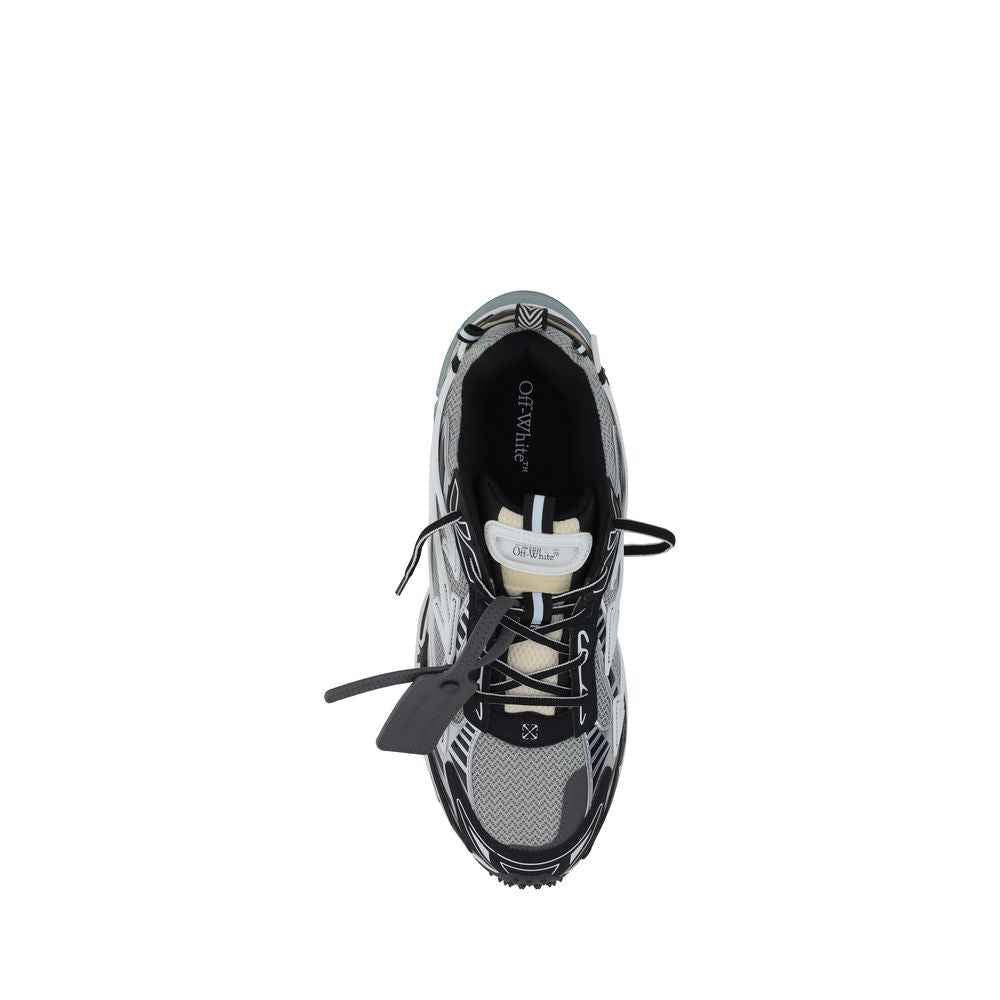 Off-White Gray Polyurethane Athletic Sneakers