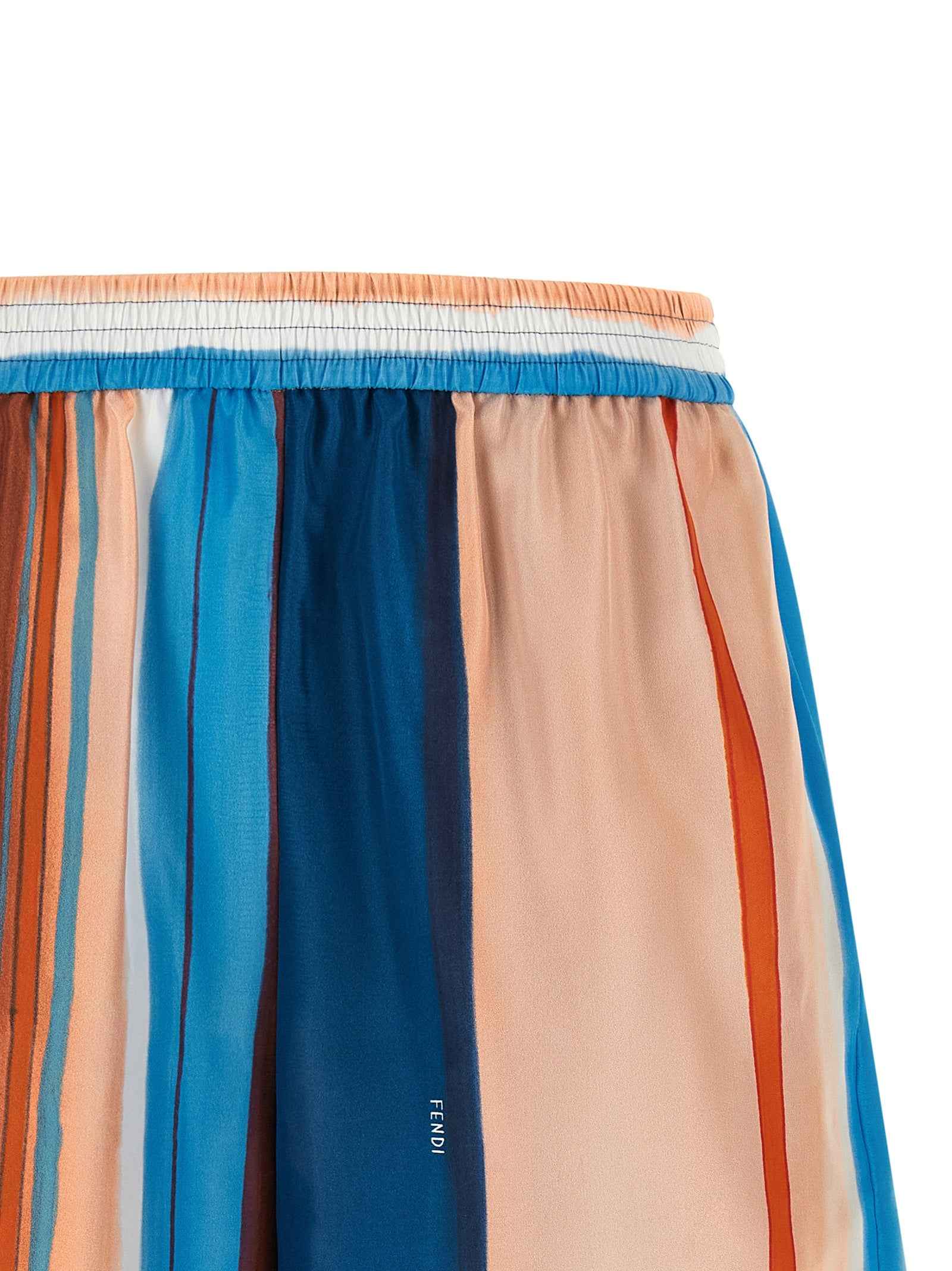 Fendi Multicolor Silk Bermuda Shorts
