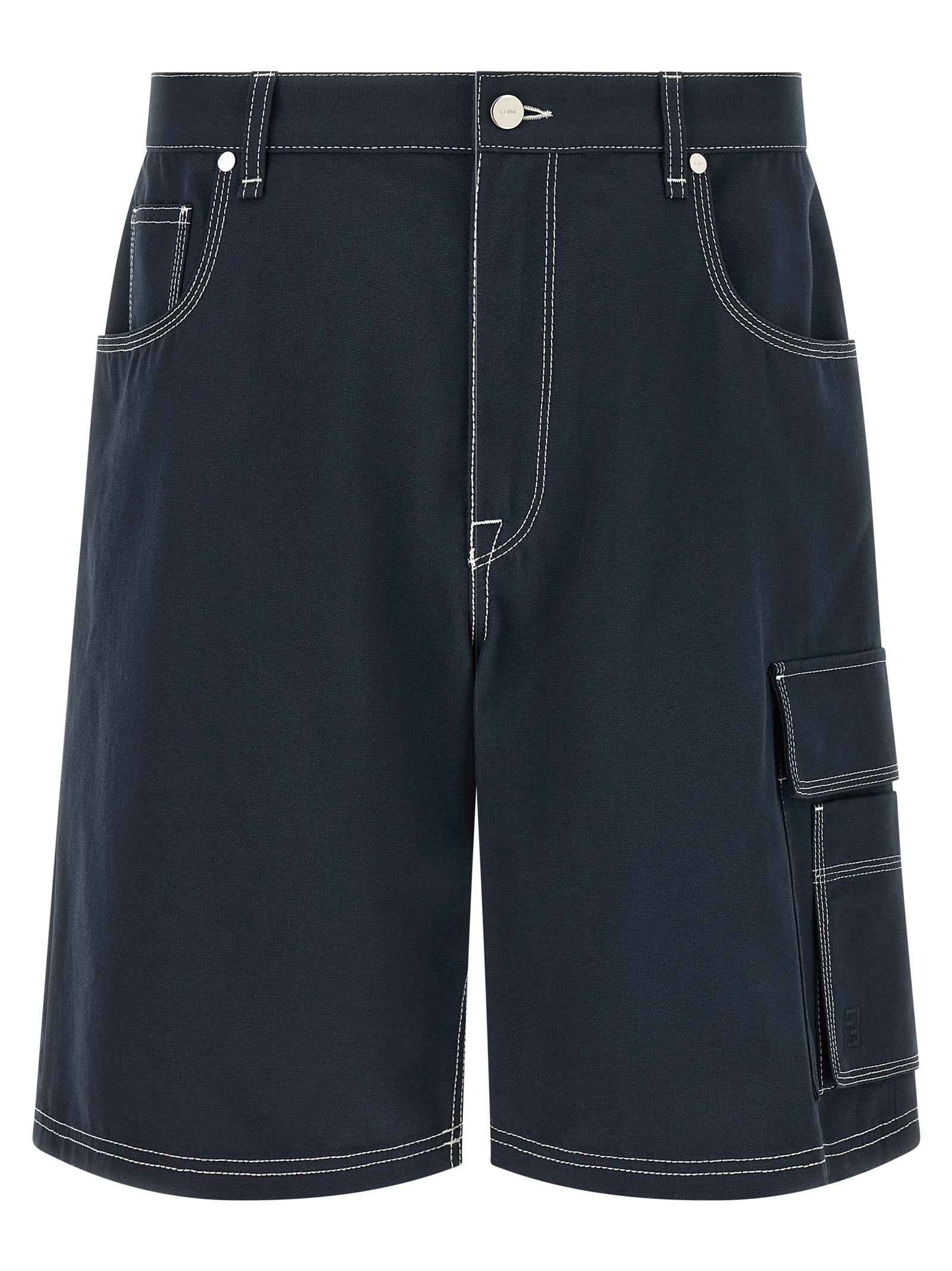 Fendi Blue Cotton Bermuda Shorts