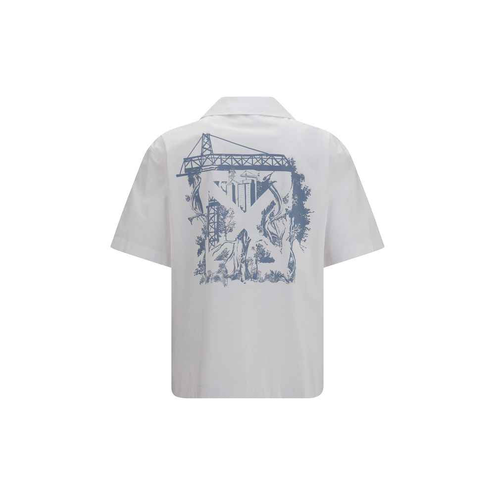 Off-White White Cotton Pattern Shirt