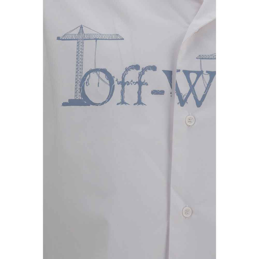 Off-White White Cotton Pattern Shirt