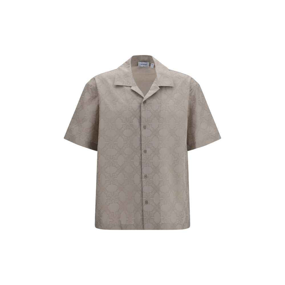 Off-White Beige Cotton Pattern Shirt