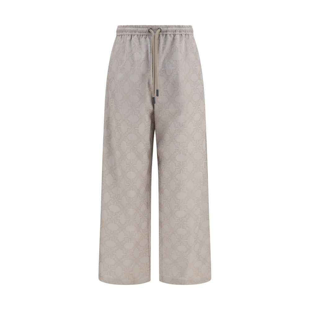 Off-White Beige Cotton Casual Pants