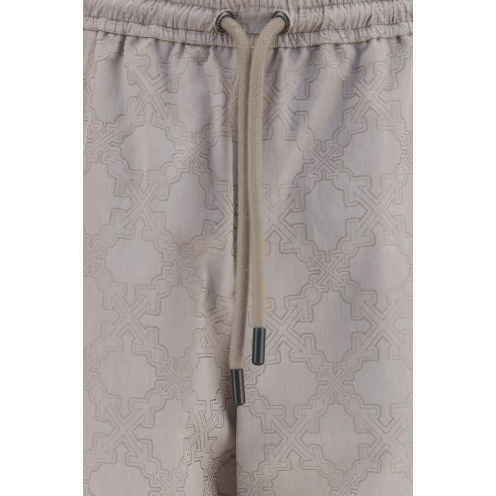Off-White Beige Cotton Casual Pants