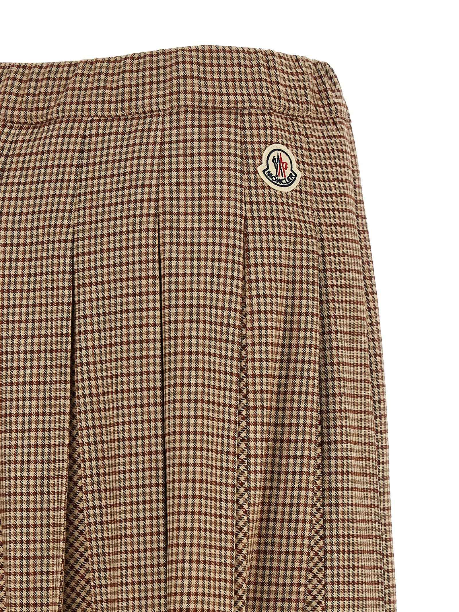 Moncler Beige Viscose Midi Skirt