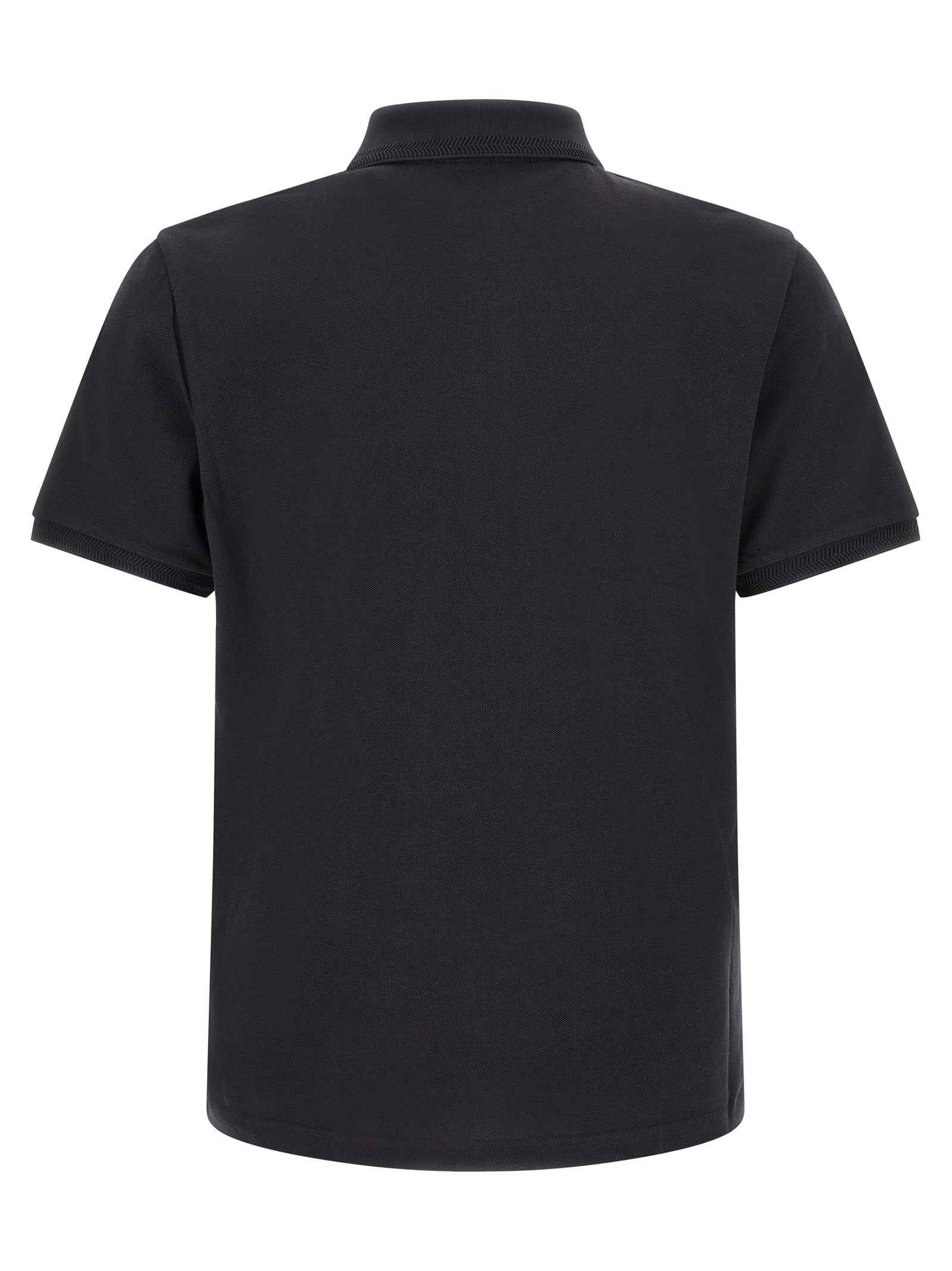 Moncler Blue Cotton Polo Shirt