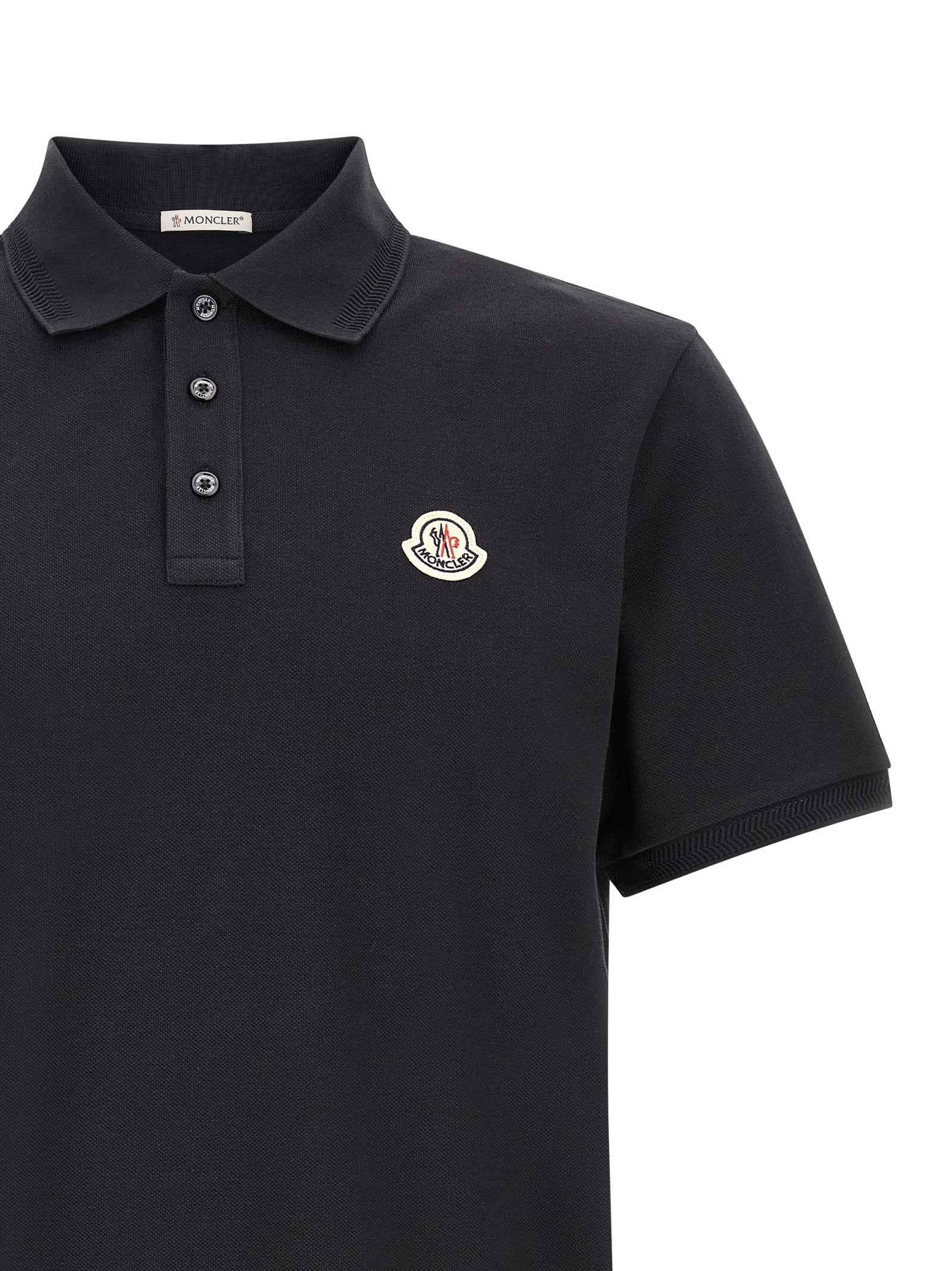 Moncler Blue Cotton Polo Shirt