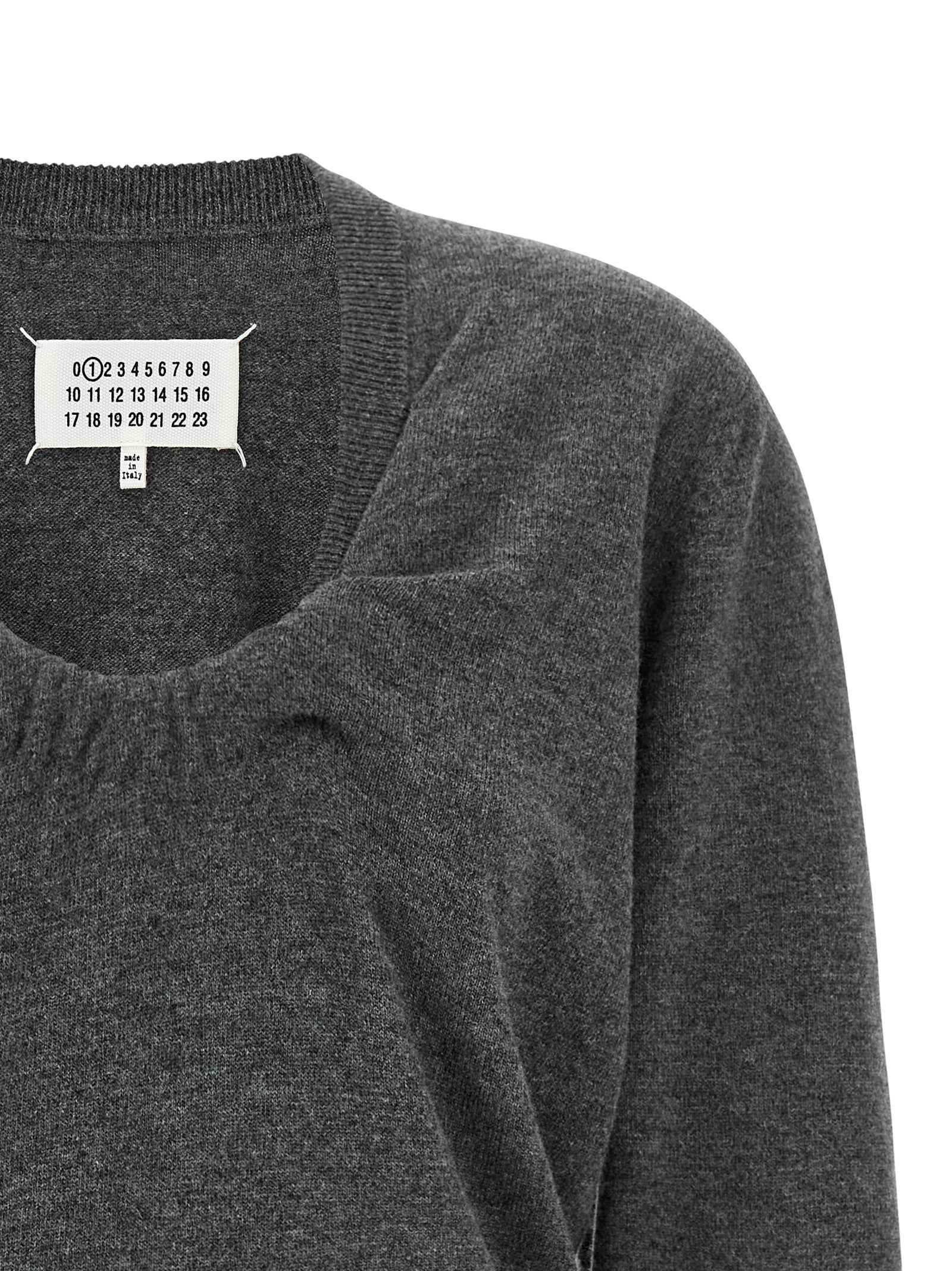 Maison Margiela Gray Virgin Wool Cardigan