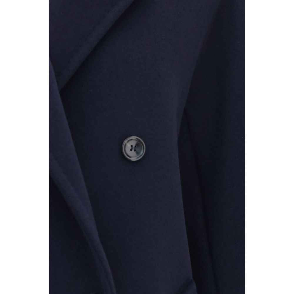 Max Mara Blue Wool Oves Aries Full-Length Jacket