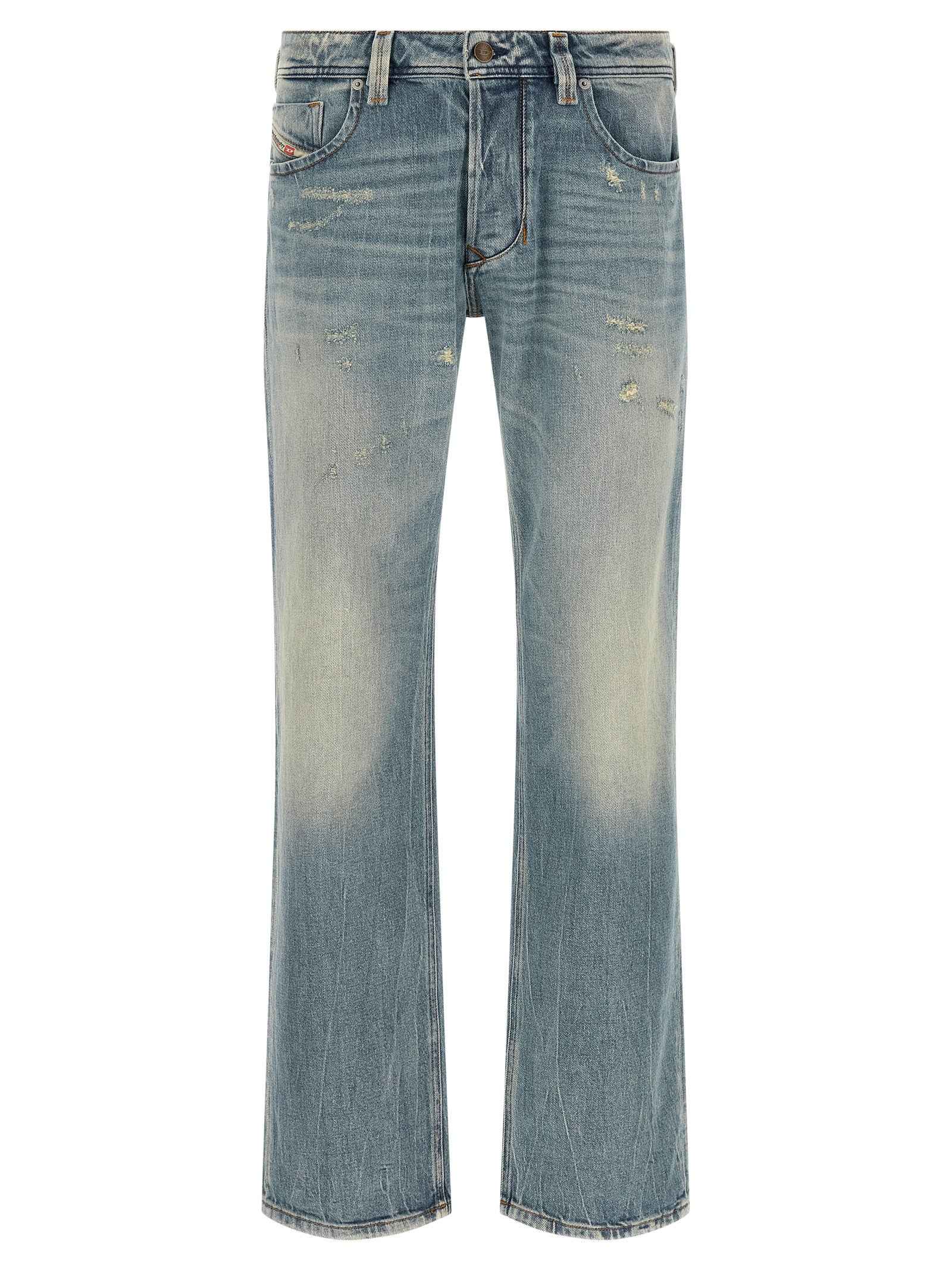 Diesel Blue Cotton Straight-Leg Jeans