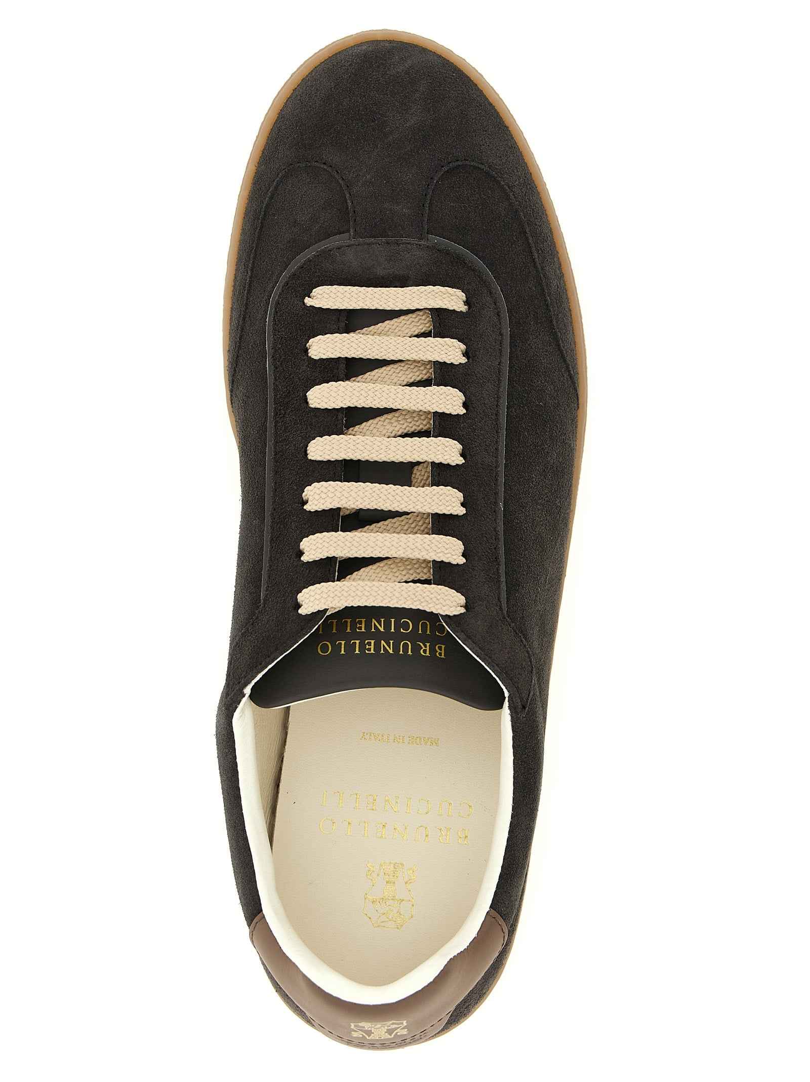 Brunello Cucinelli Gray Calfskin Low Top Sneakers