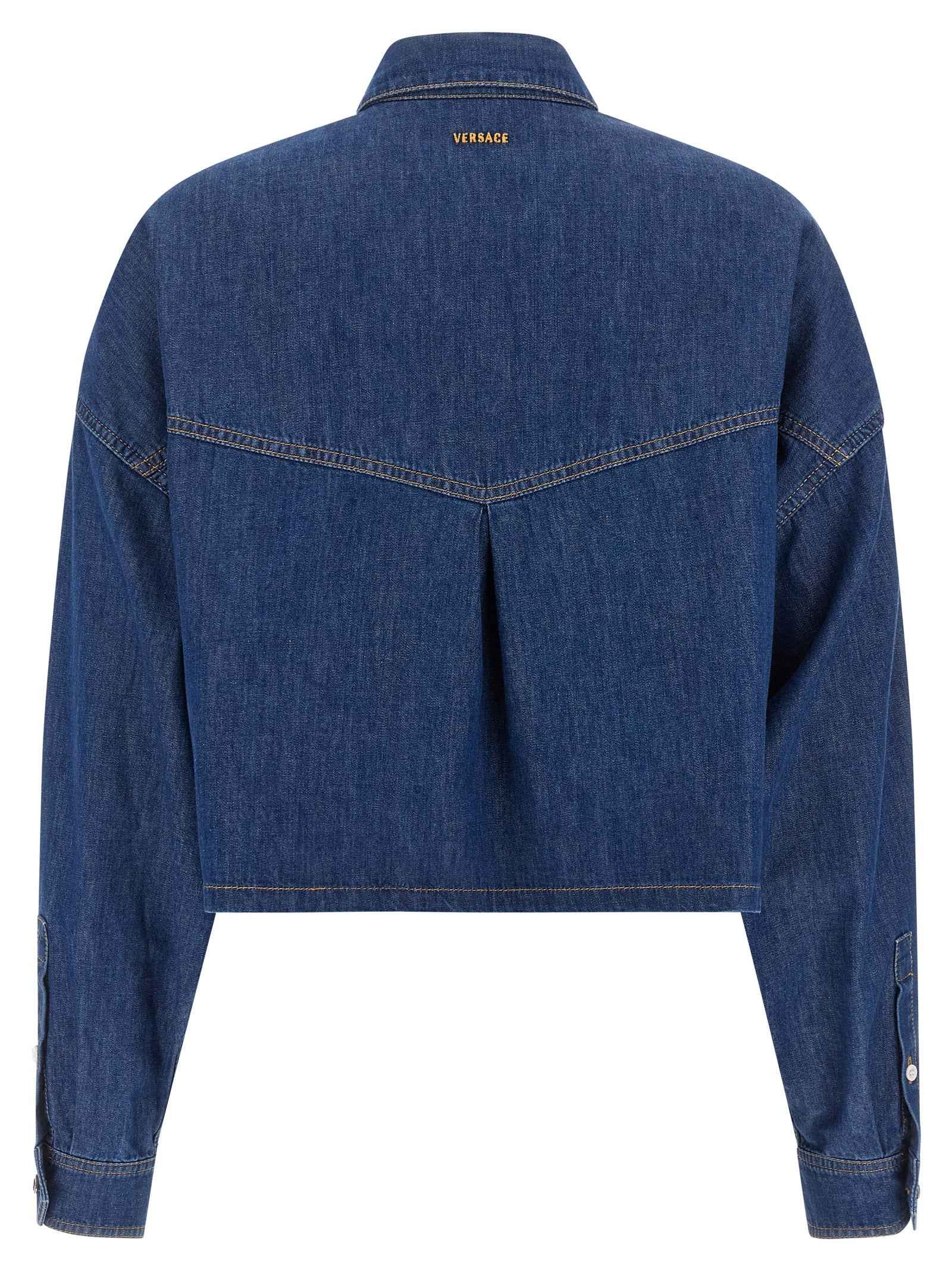Versace Blue Cotton Blouse