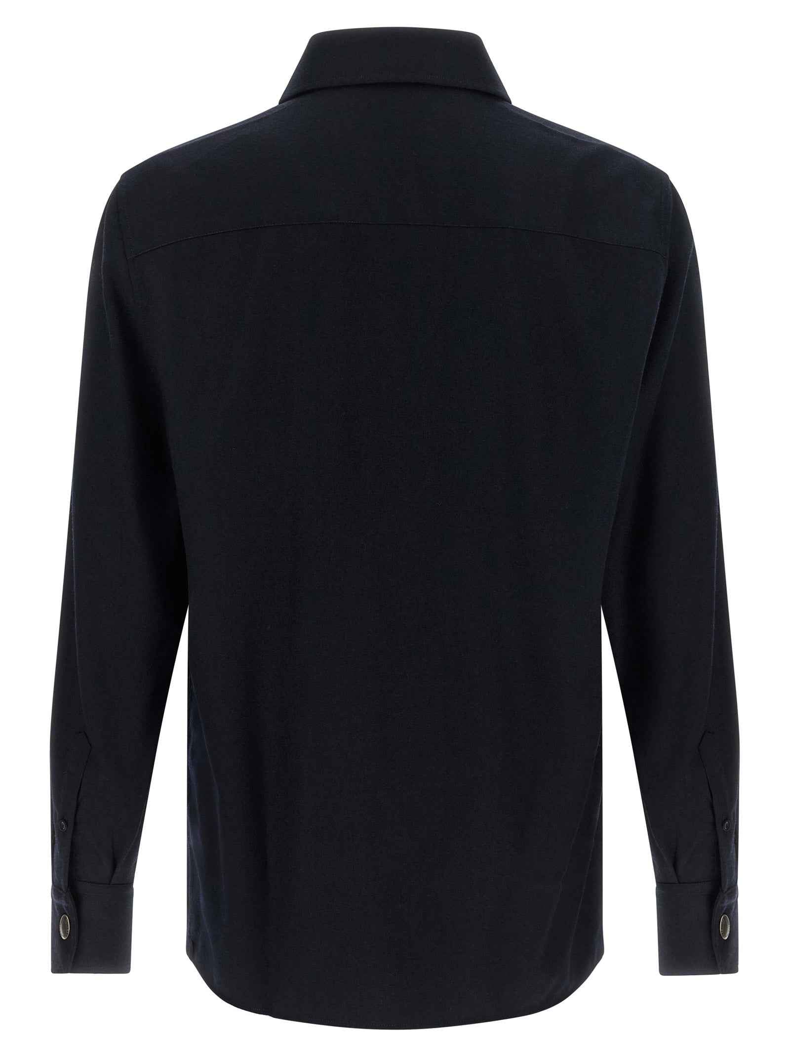 Brunello Cucinelli Blue Virgin Wool Blouse