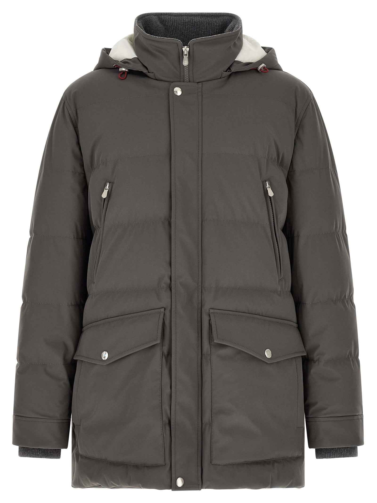 Brunello Cucinelli Gray Polyamide Parka