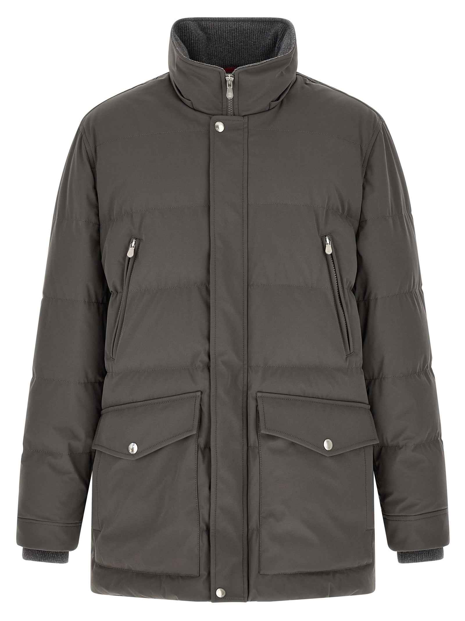 Brunello Cucinelli Gray Polyamide Parka