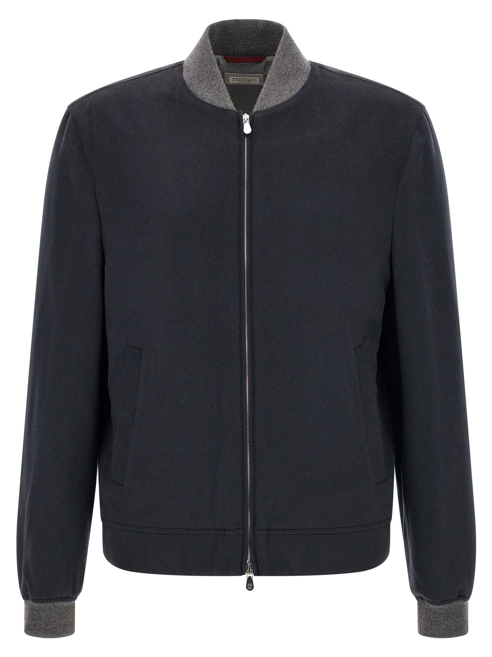 Brunello Cucinelli Blue Cashmere Bomber