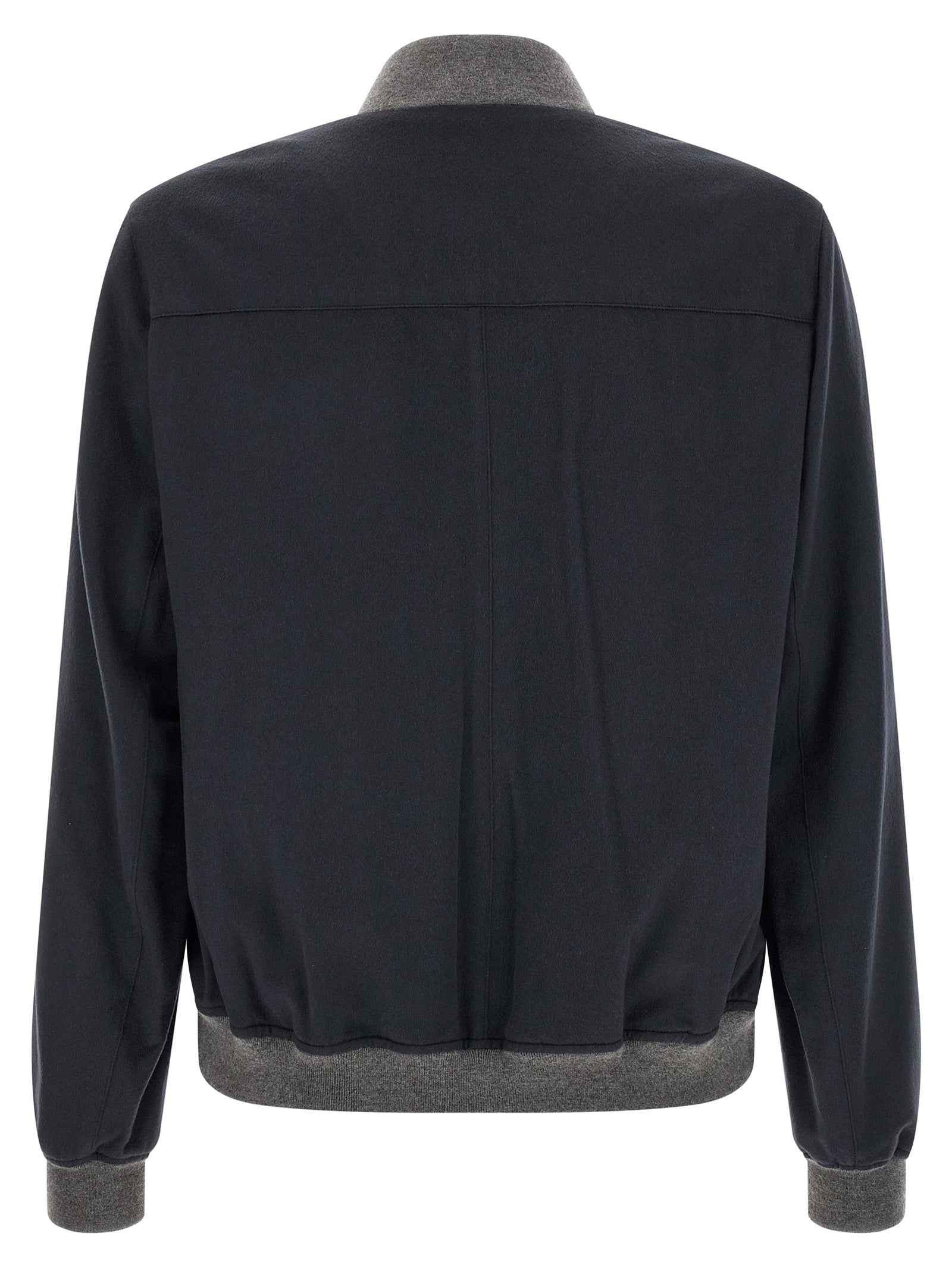 Brunello Cucinelli Blue Cashmere Bomber