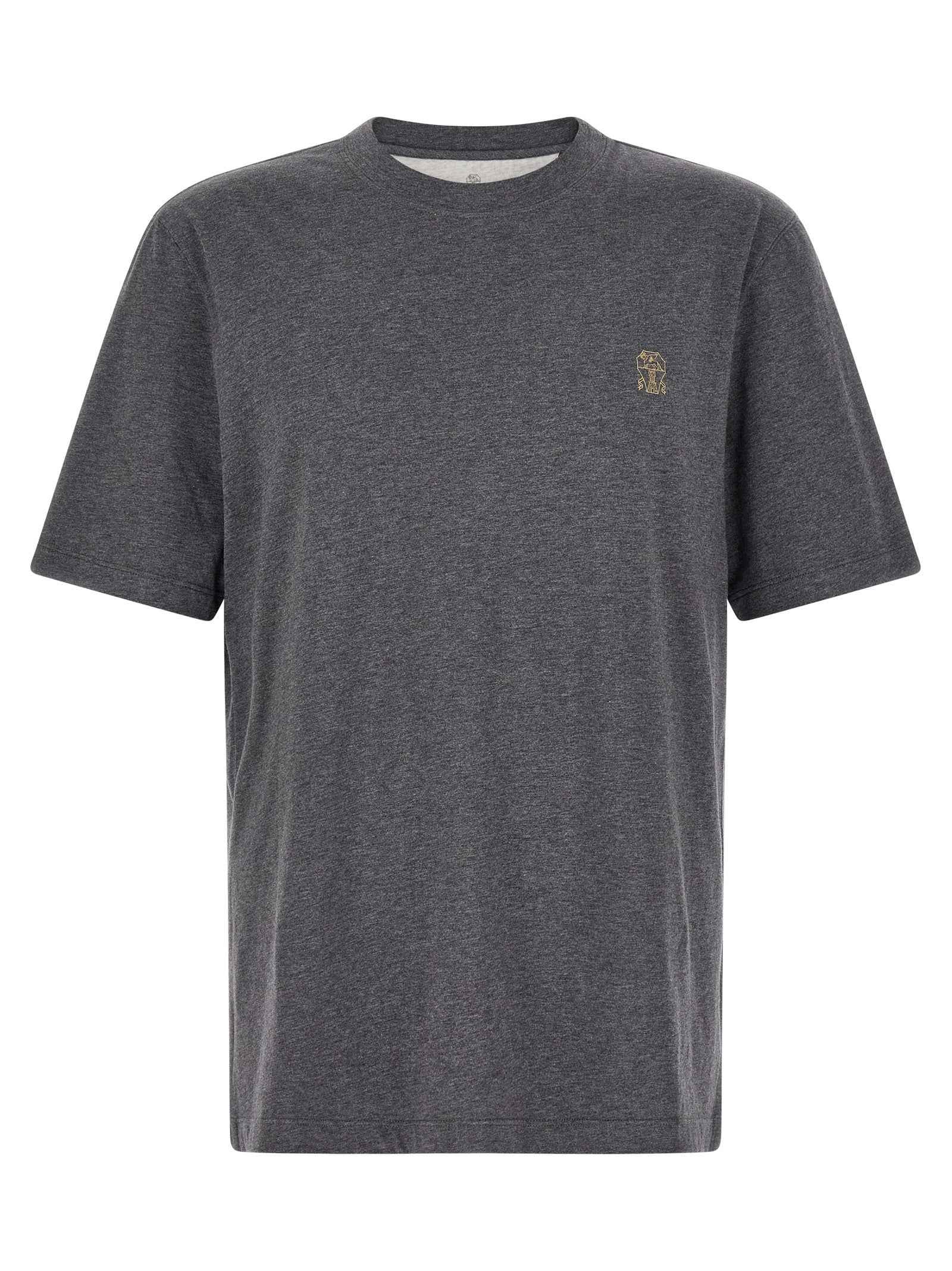 Brunello Cucinelli Gray Cotton T-Shirt