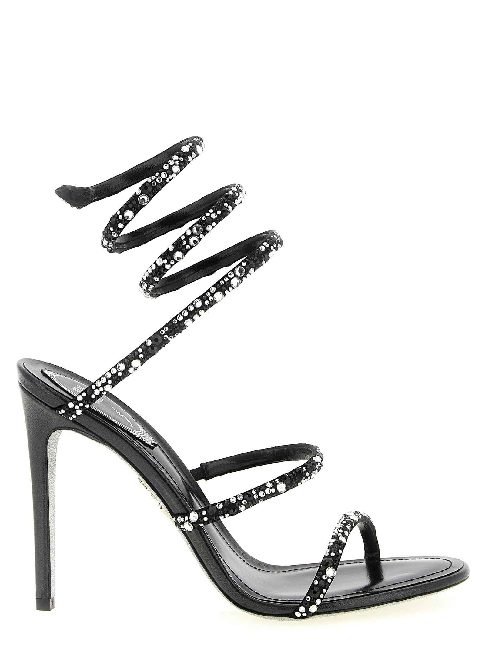 RENE CAOVILLA Bicolor Viscose Stiletto Heel Sandals