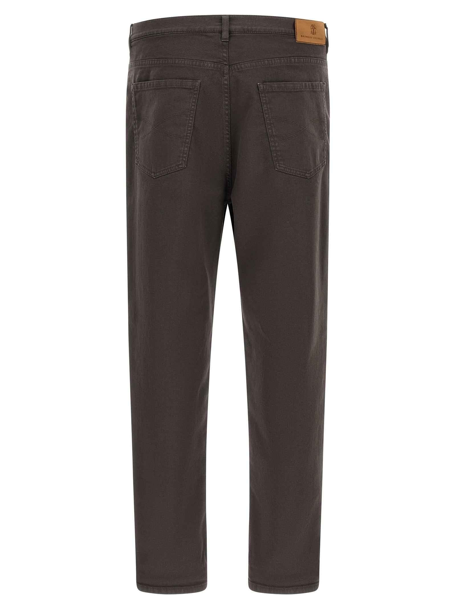 Brunello Cucinelli Brown Cotton Straight-Leg Jeans