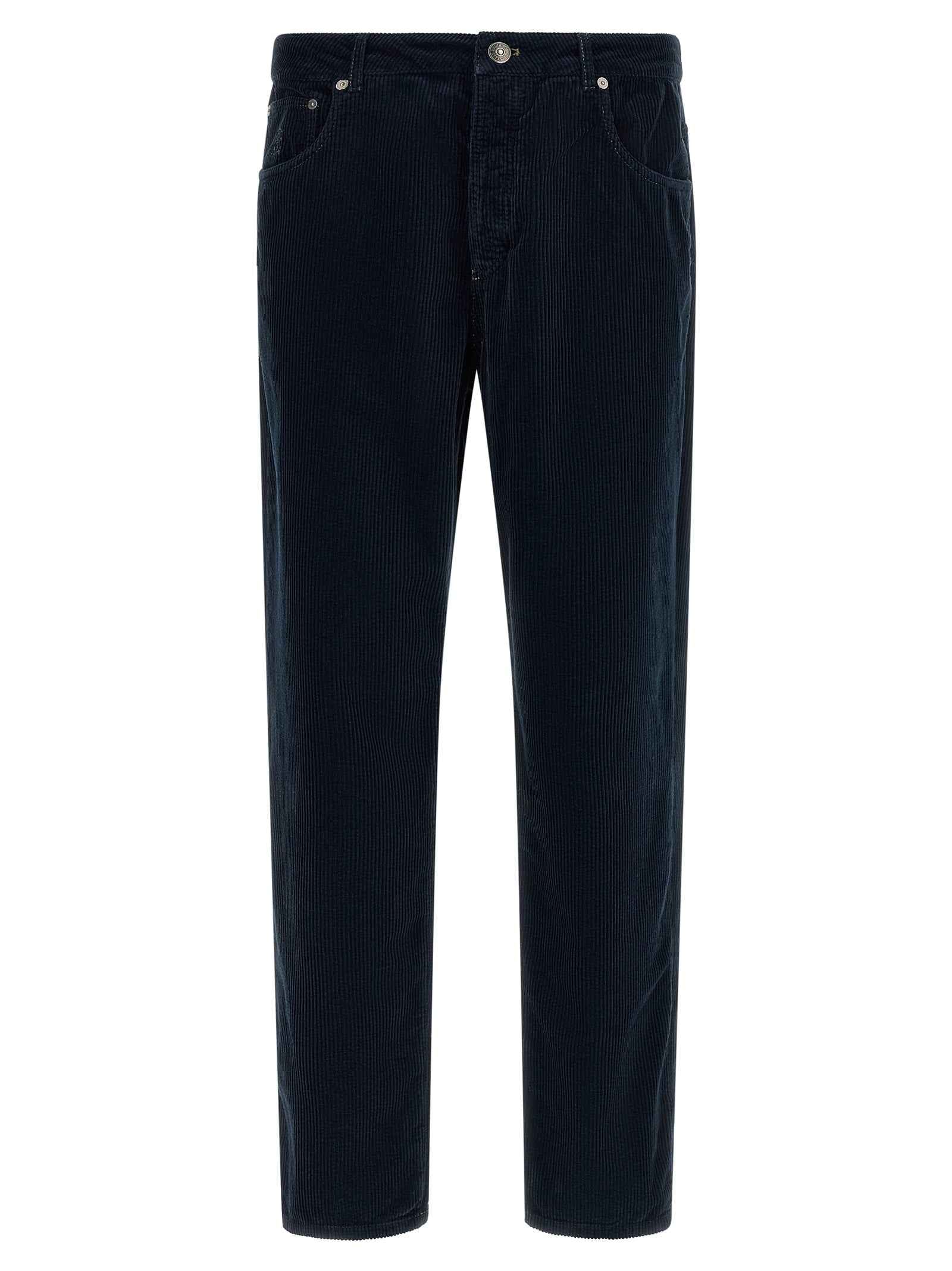 Brunello Cucinelli Blue Cotton Casual Pants