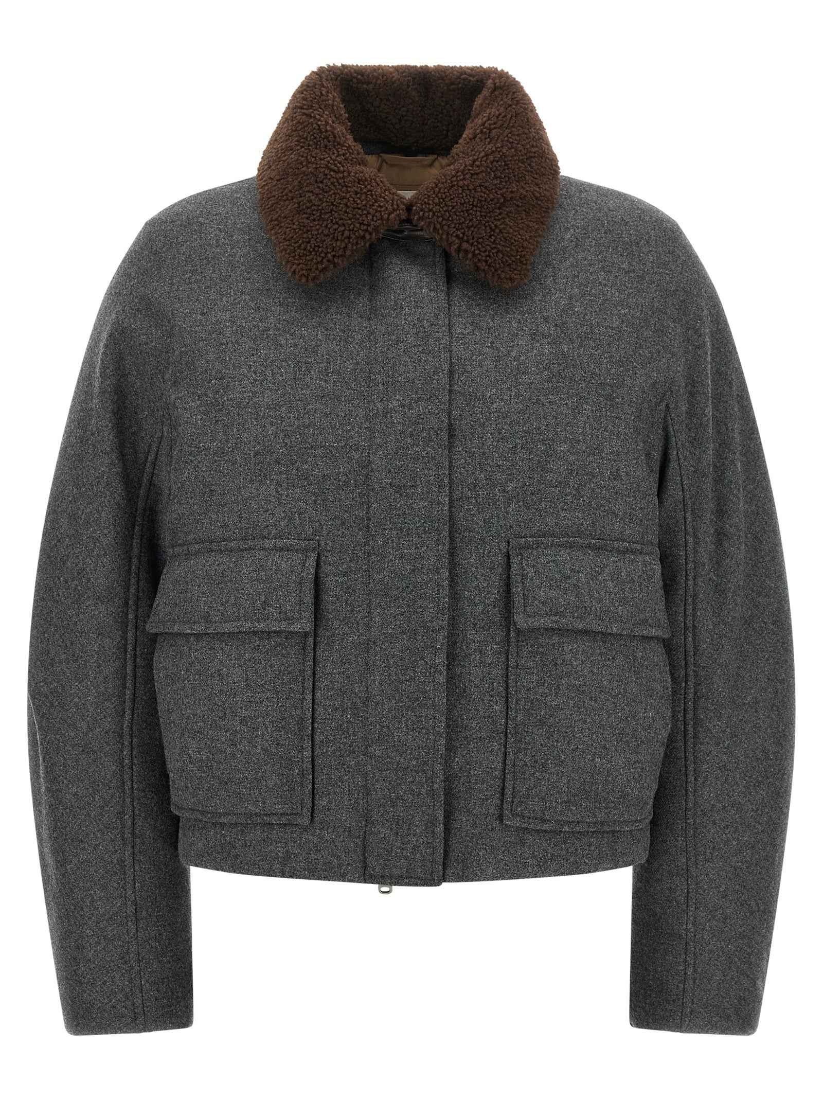 Brunello Cucinelli Gray Virgin Wool Full-Length Jacket