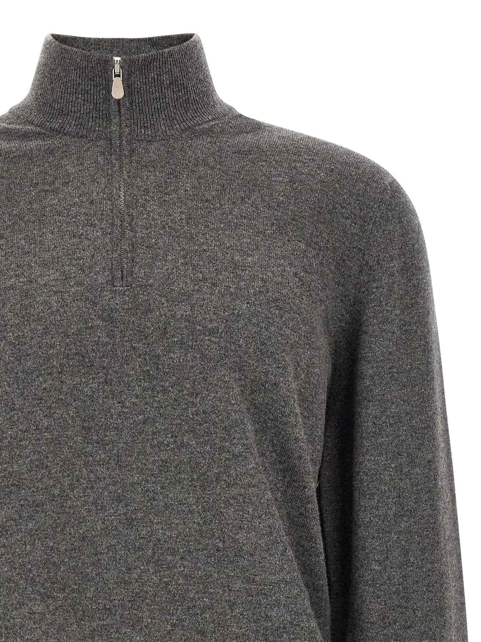 Brunello Cucinelli Gray Cashmere Cardigan