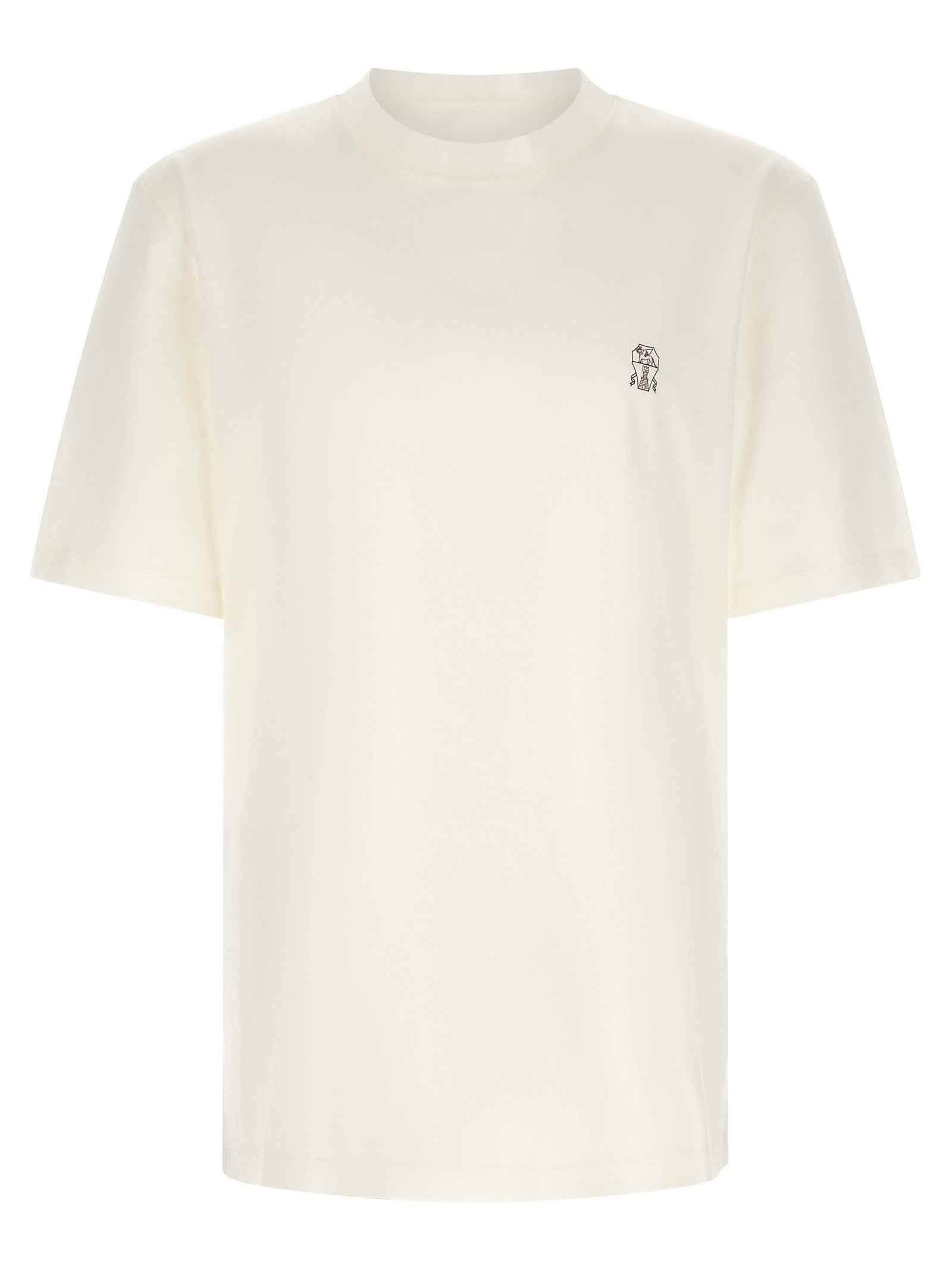 Brunello Cucinelli White Cotton T-Shirt