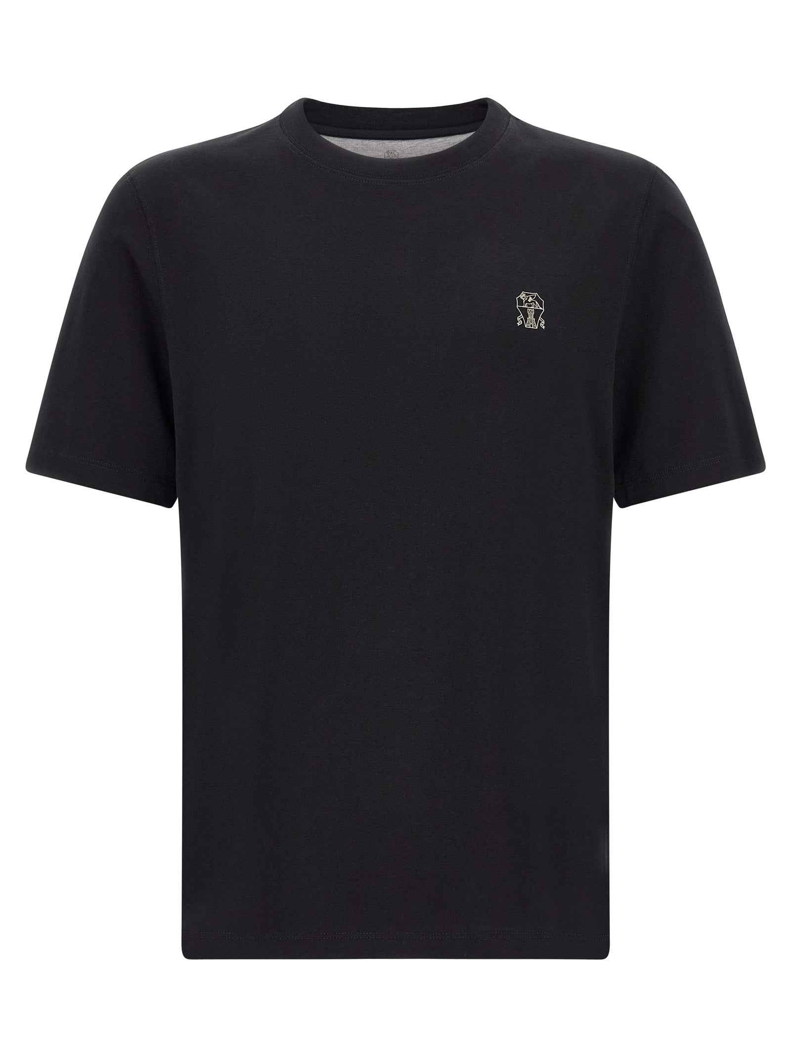 Brunello Cucinelli Black Cotton T-Shirt