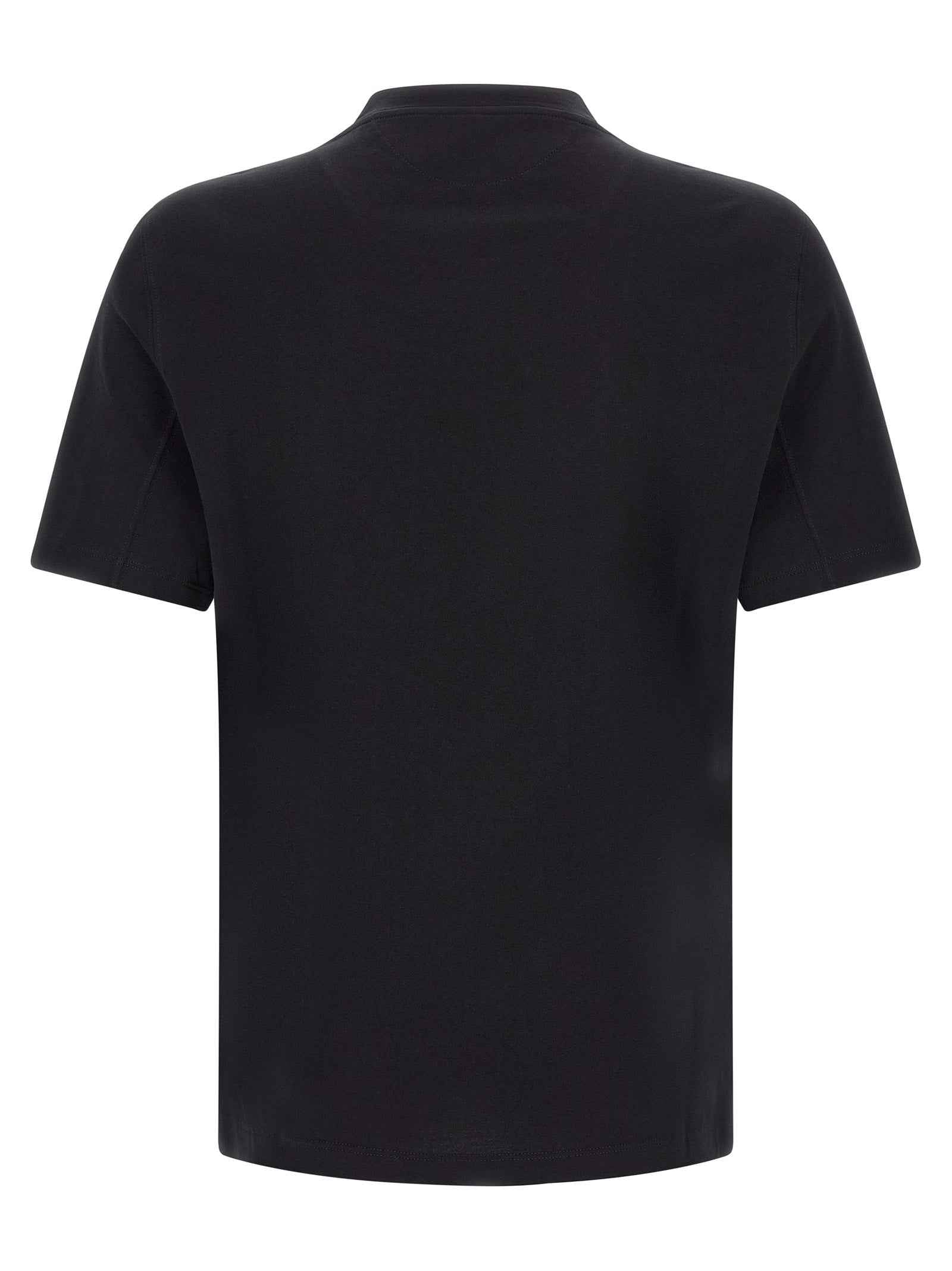 Brunello Cucinelli Black Cotton T-Shirt