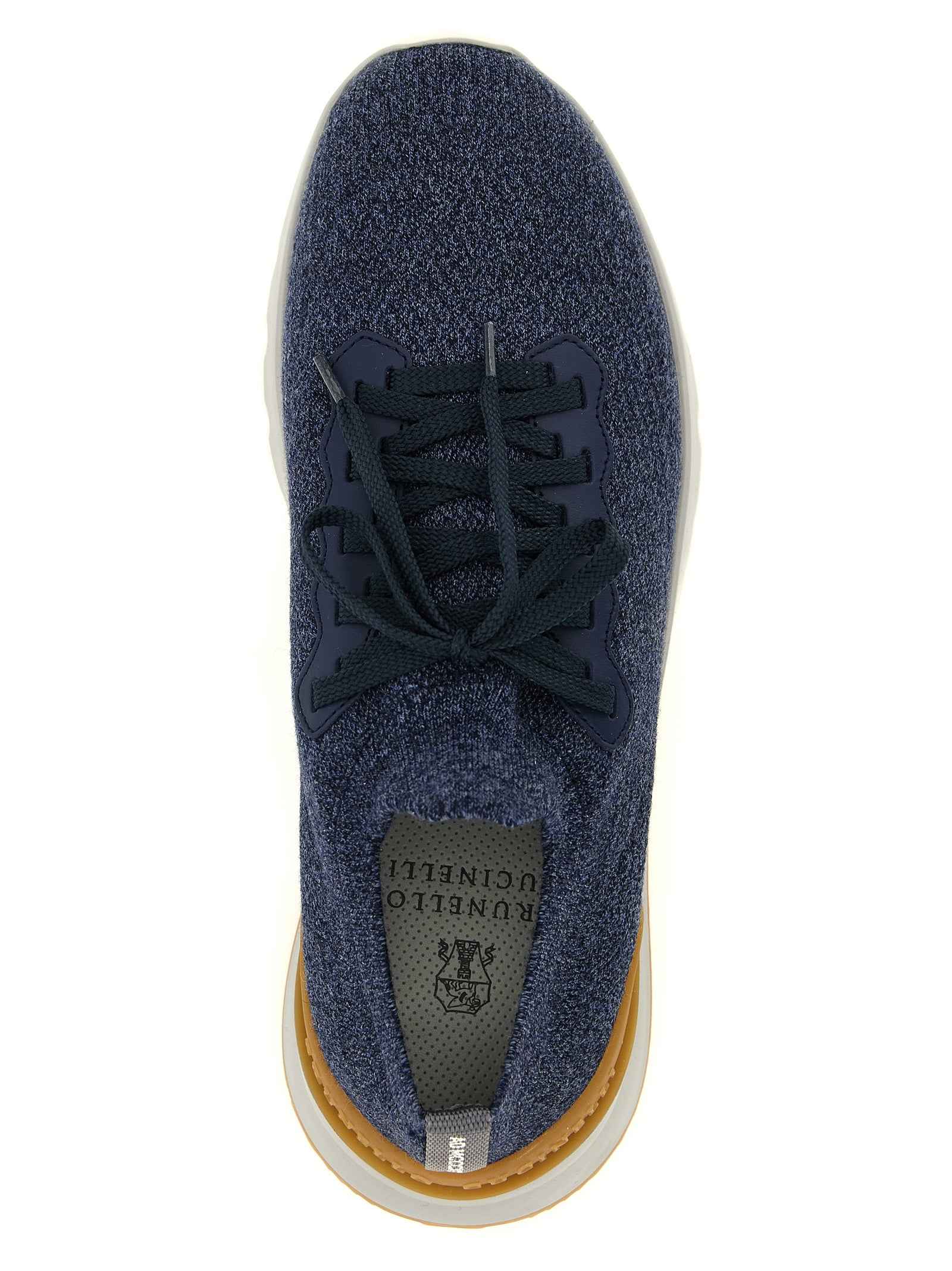 Brunello Cucinelli Blue Wool Athletic Sneakers