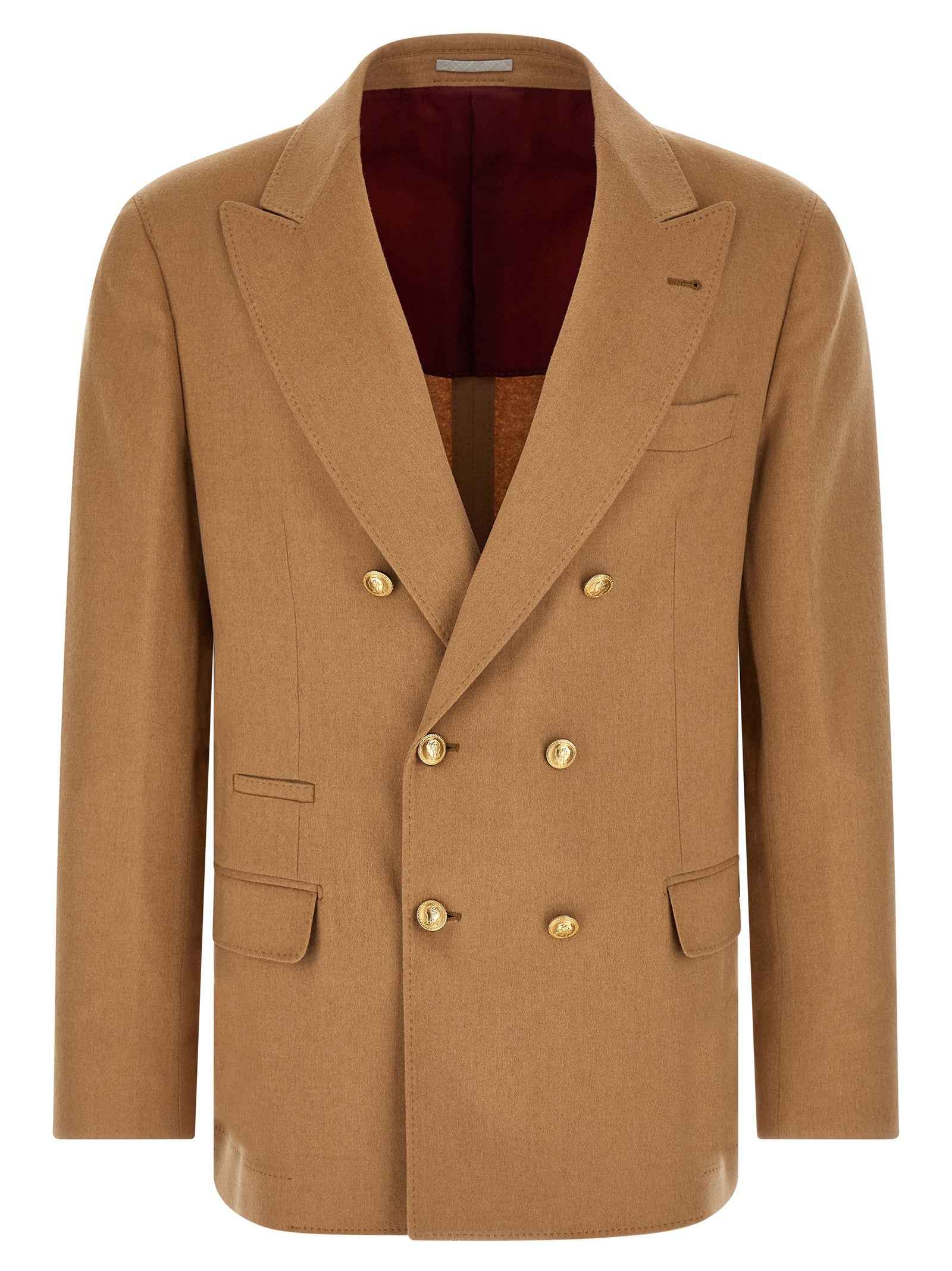 Brunello Cucinelli Beige Camel Hair  Blazer
