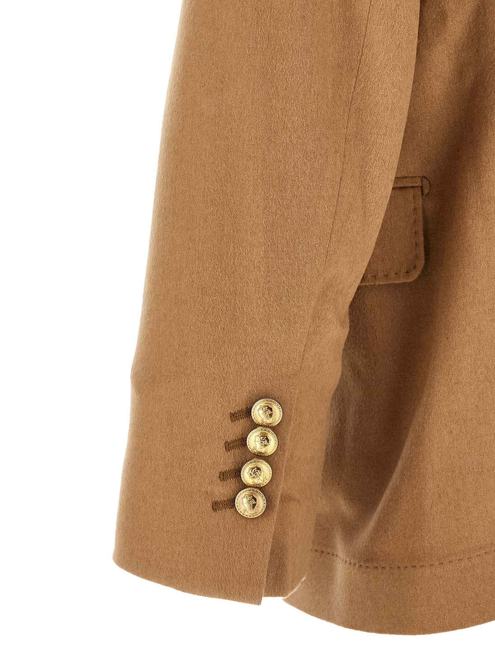 Brunello Cucinelli Beige Camel Hair  Blazer