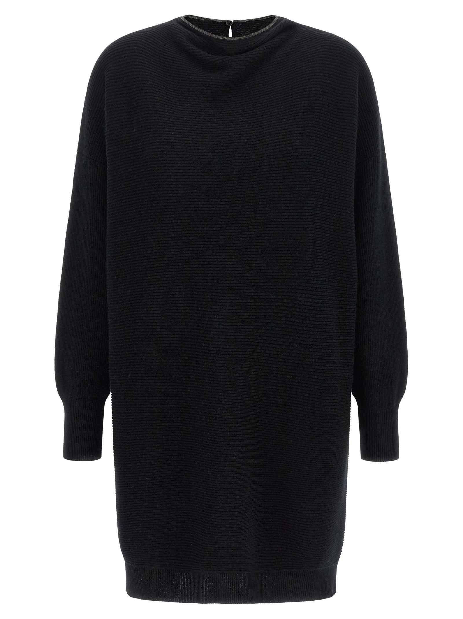 Brunello Cucinelli Black Virgin Wool Short Dress