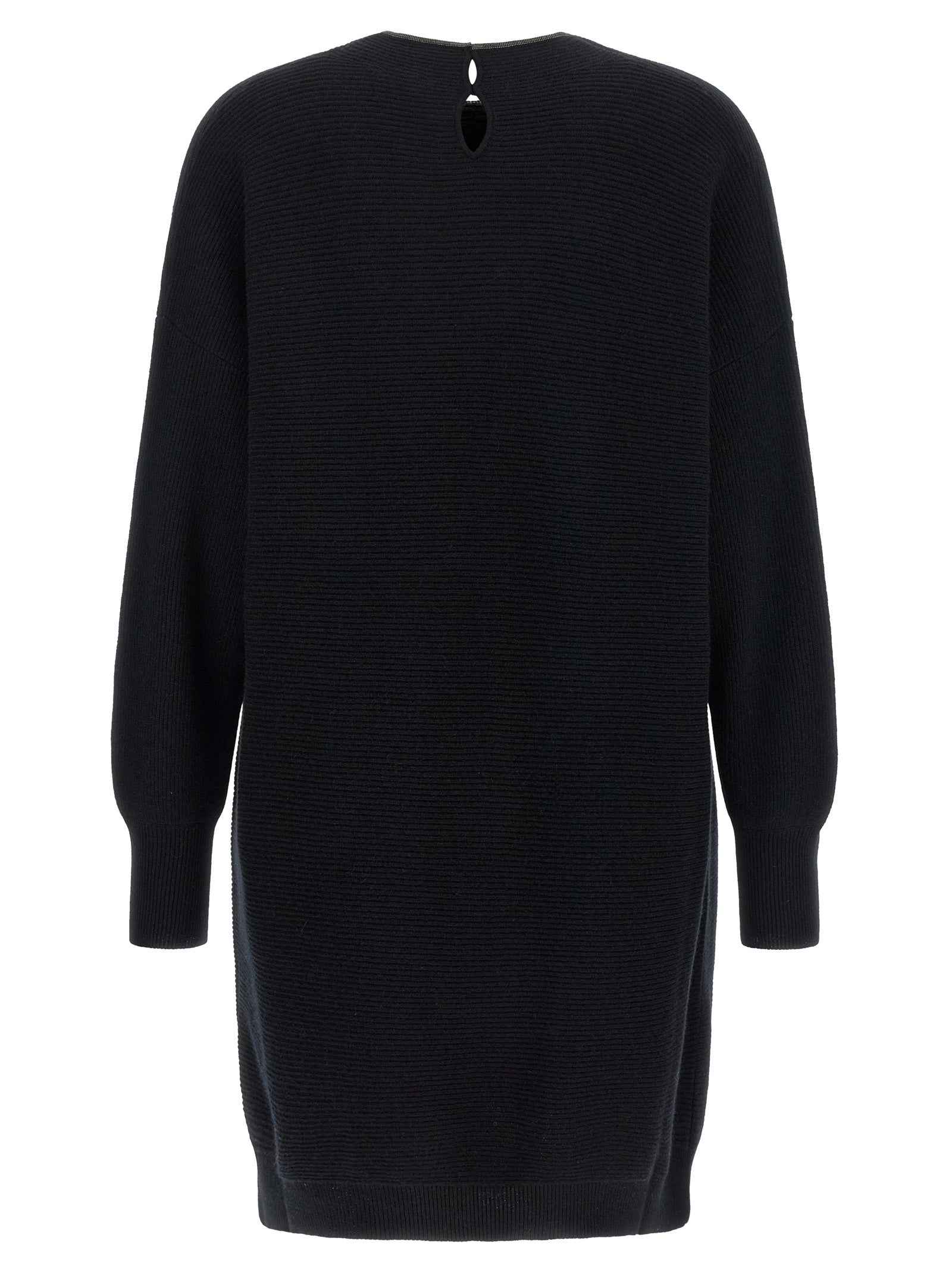 Brunello Cucinelli Black Virgin Wool Short Dress