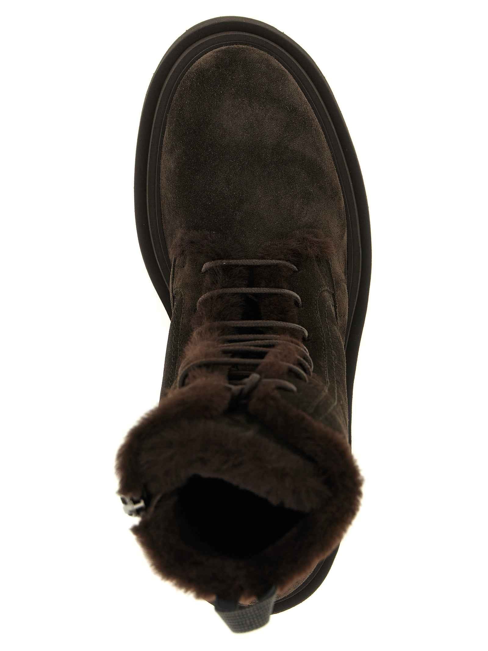 Brunello Cucinelli Brown Calfskin Lace-Up Boots